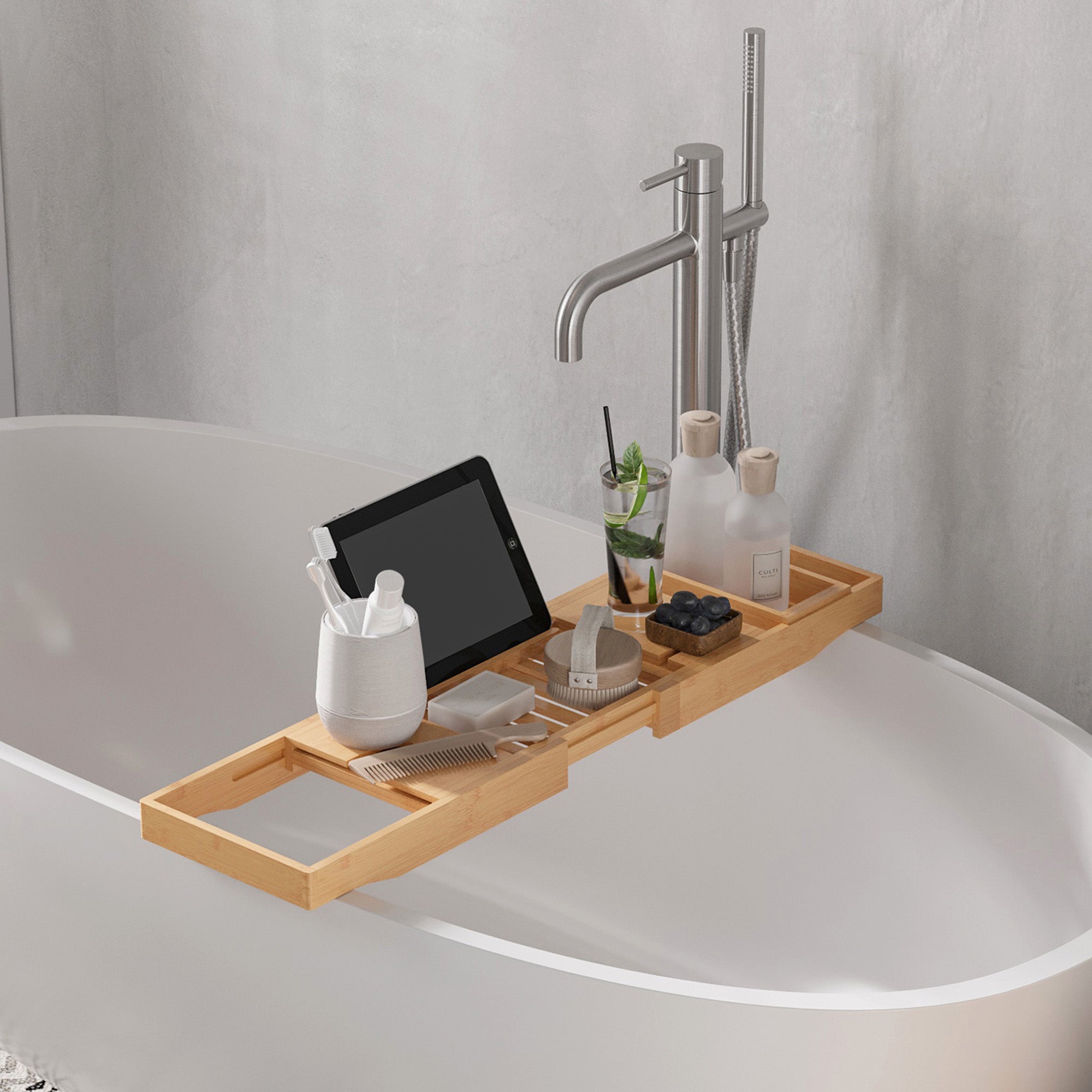 Logidon Bamboe Badplank Verstelbaar 70-105x21,8x5 cm