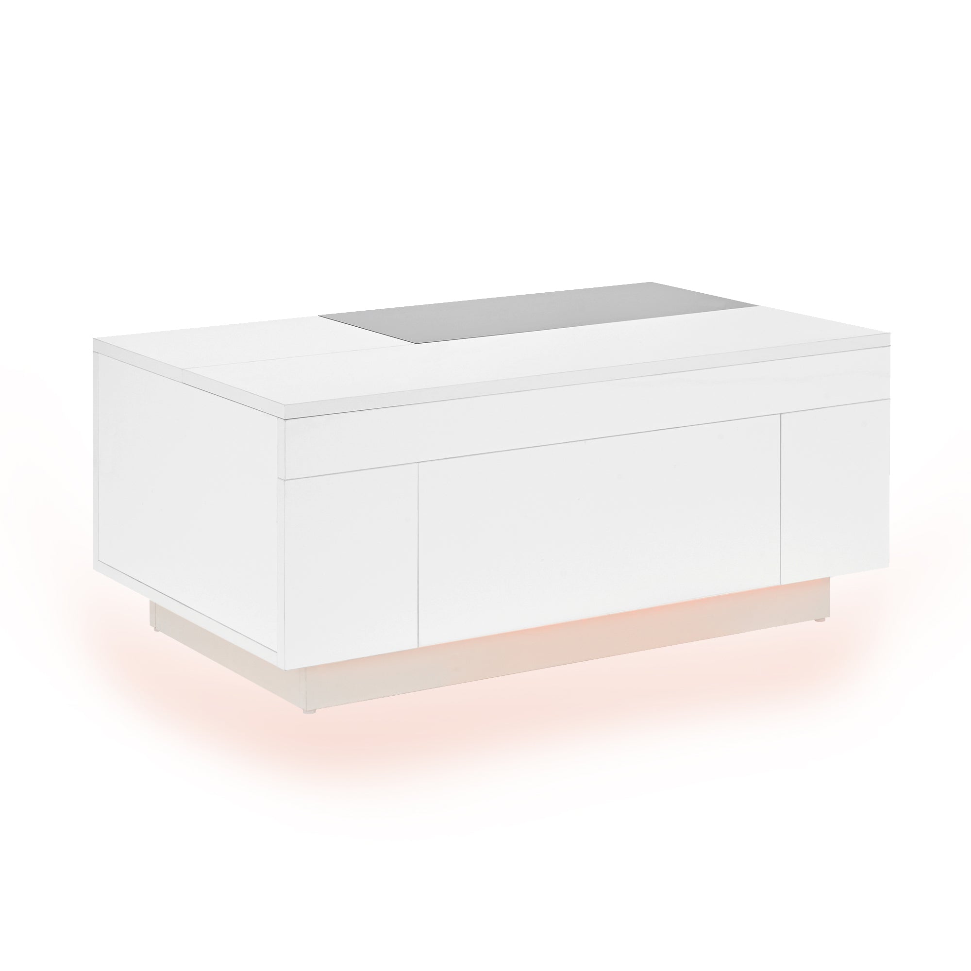 Logidon hoogglans salontafel met LED verlichting uitschuifbaar 80x50 wit