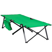 Logidon Opklapbaar Campingbed Met Zijvak Groen Zwart 200x73 cm