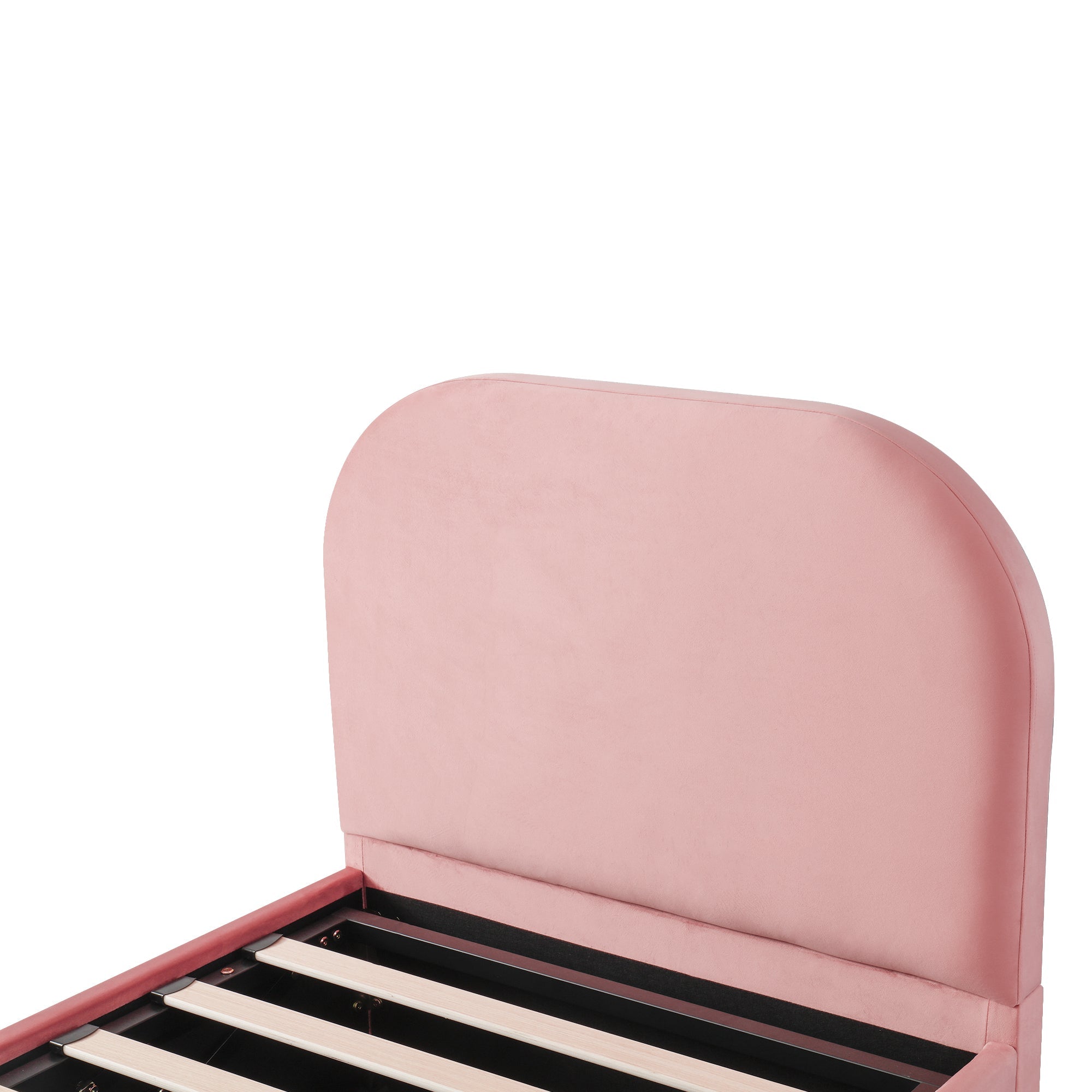 Logidon gestoffeerd bed 90x200 roze hydraulisch met opbergruimte fluweel
