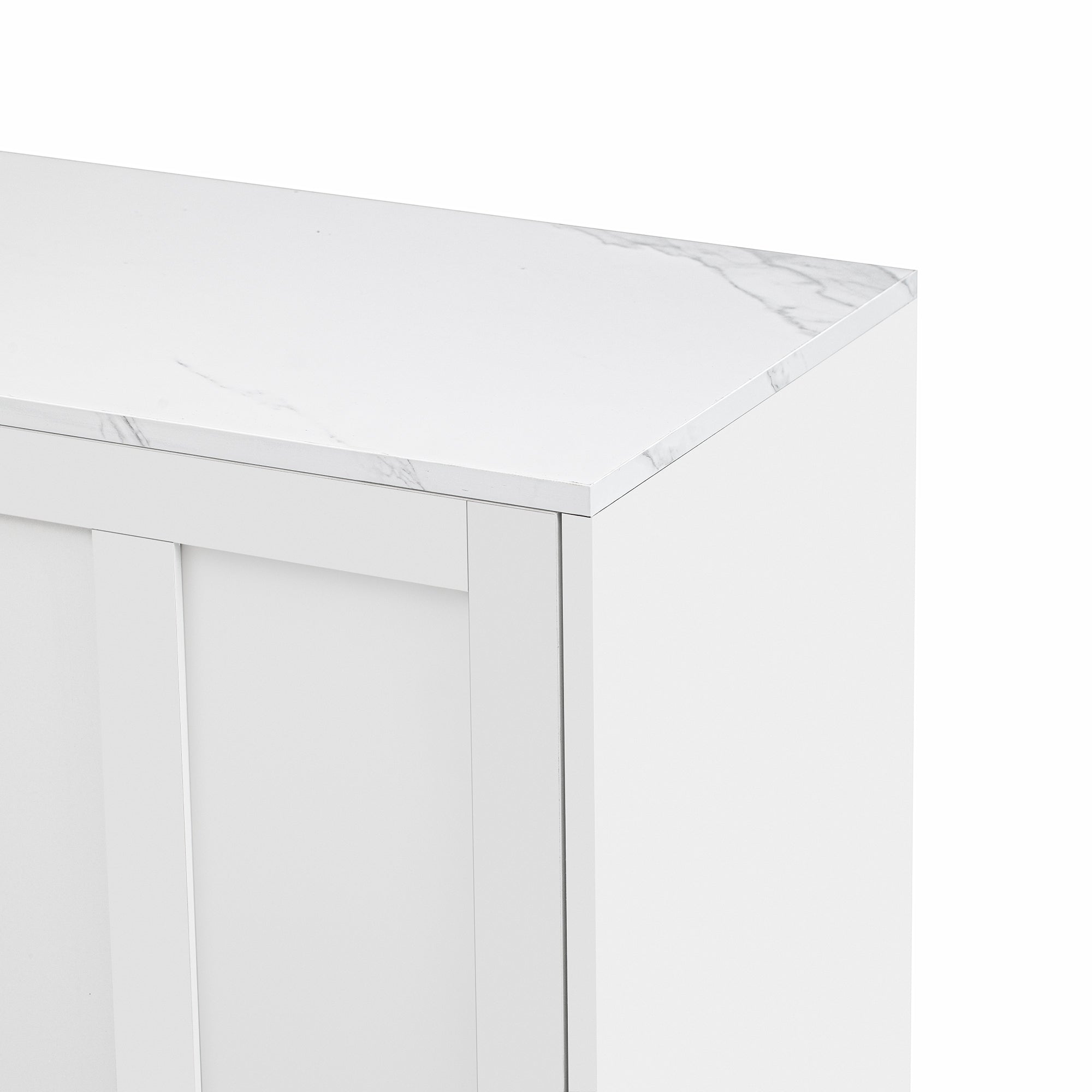 Logidon sideboard 3 doors with marble table top white 140 cm