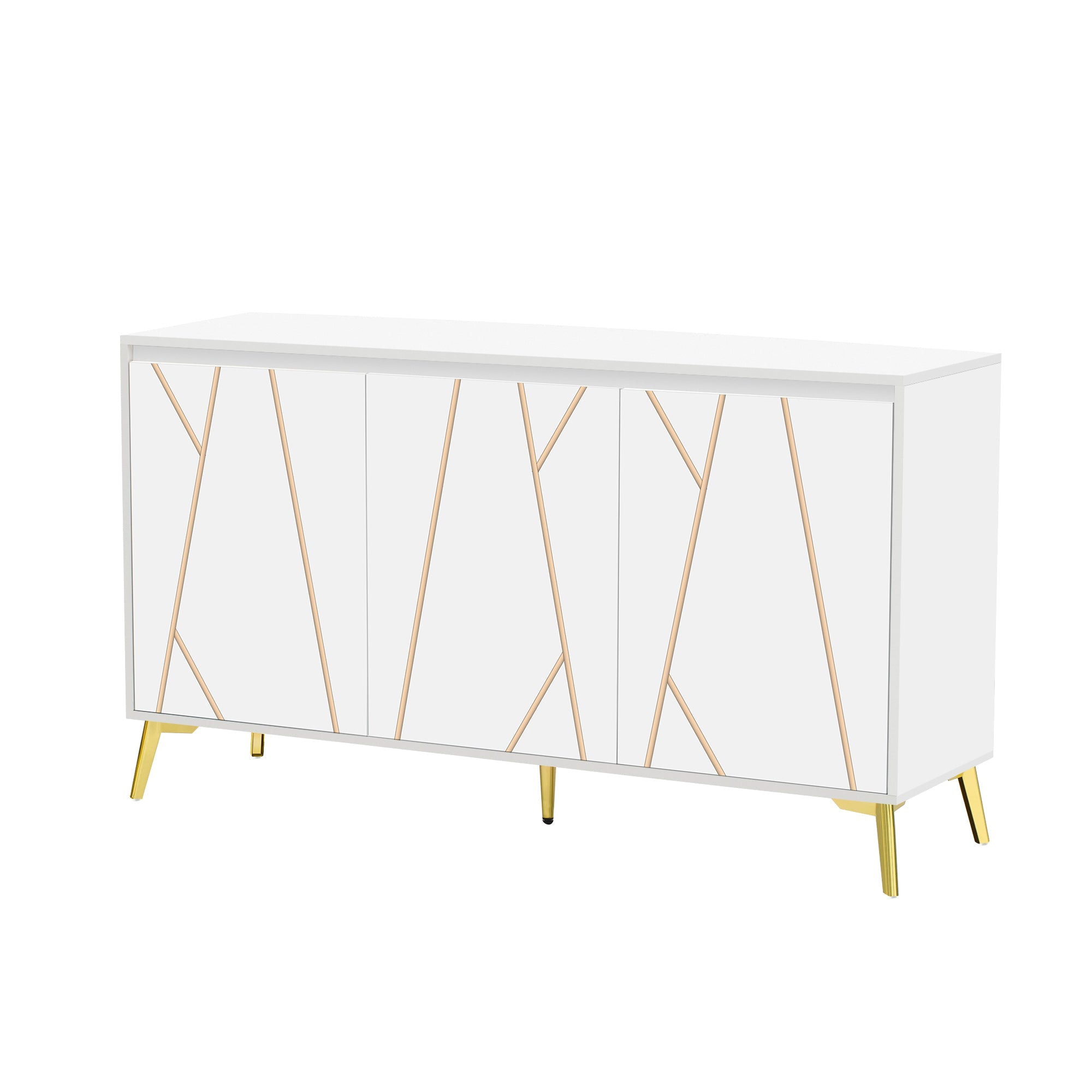 Logidon Dressoir Modern Wit 3-deurs Greeploos 140 cm