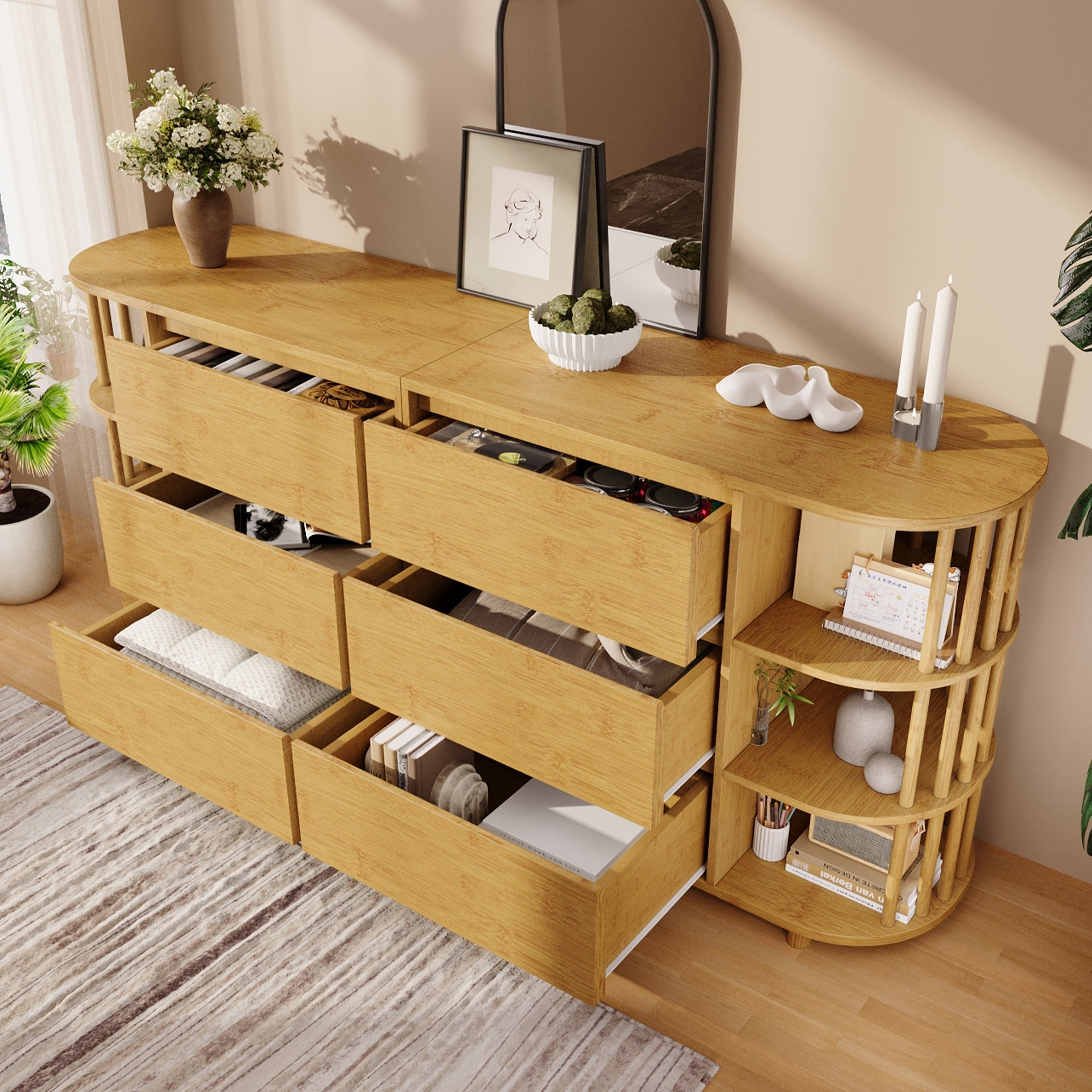 Logidon ladekast 160 cm eiken - Romeins design, 6 laden
