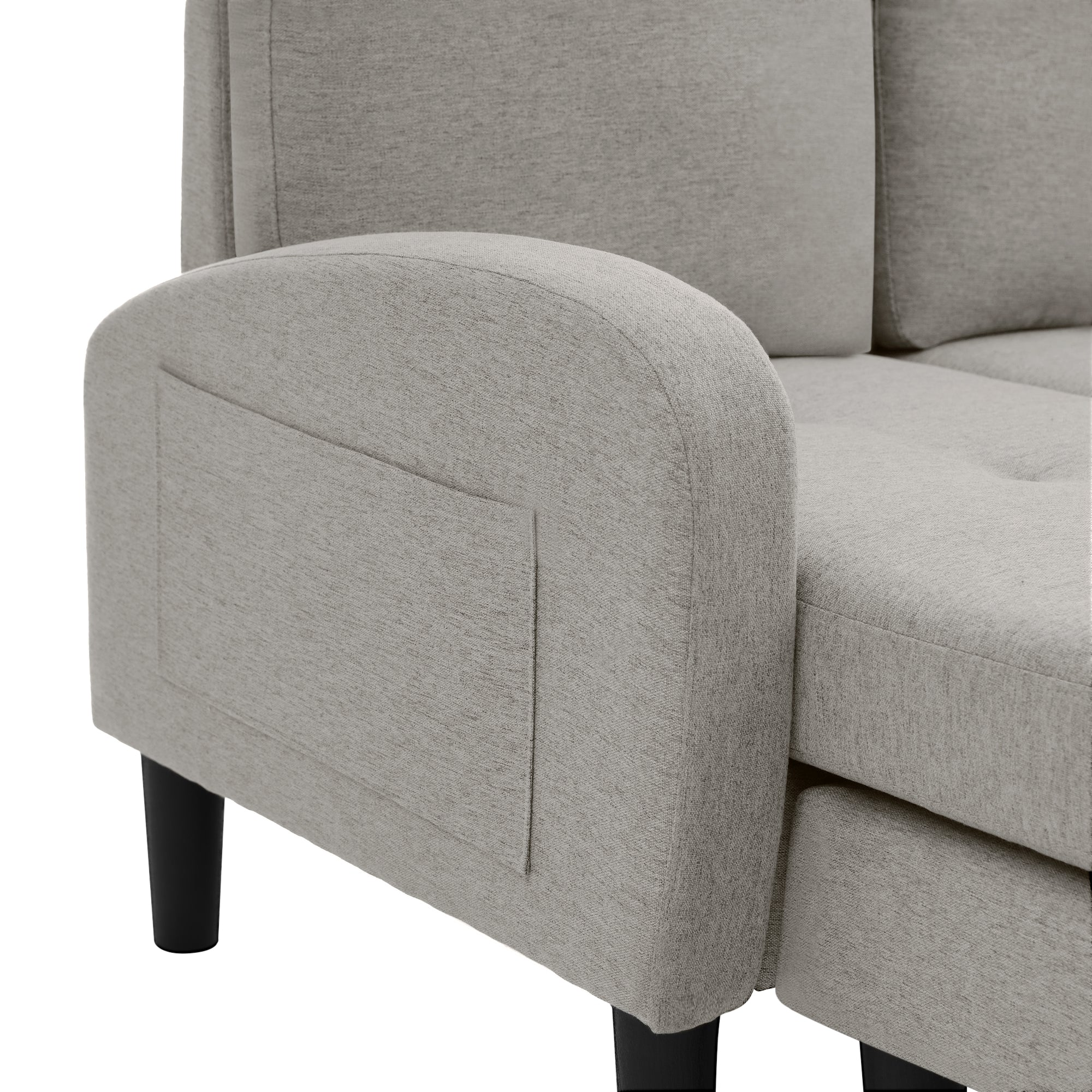 Logidon L-vormige hoekbank met chaise longue Grijs 185 x 118 cm