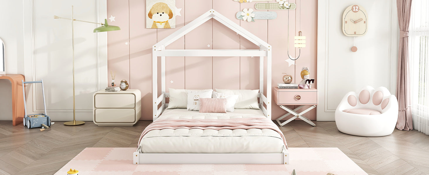 Logidon huisbed 140x200 wit grenenhout minimalistisch