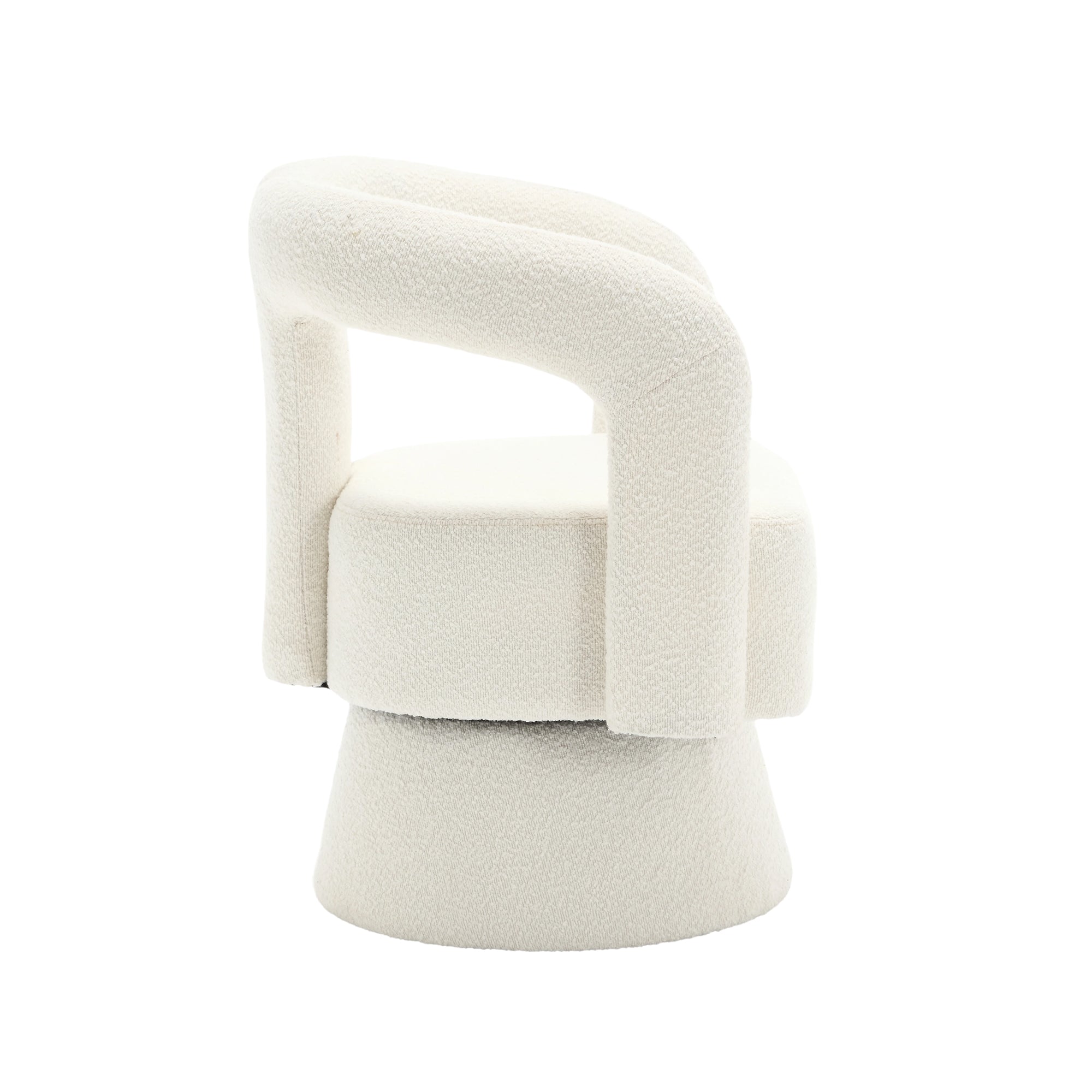 Logidon 360 Degree Rotating Cozy Accent Chair Beige Bouclé