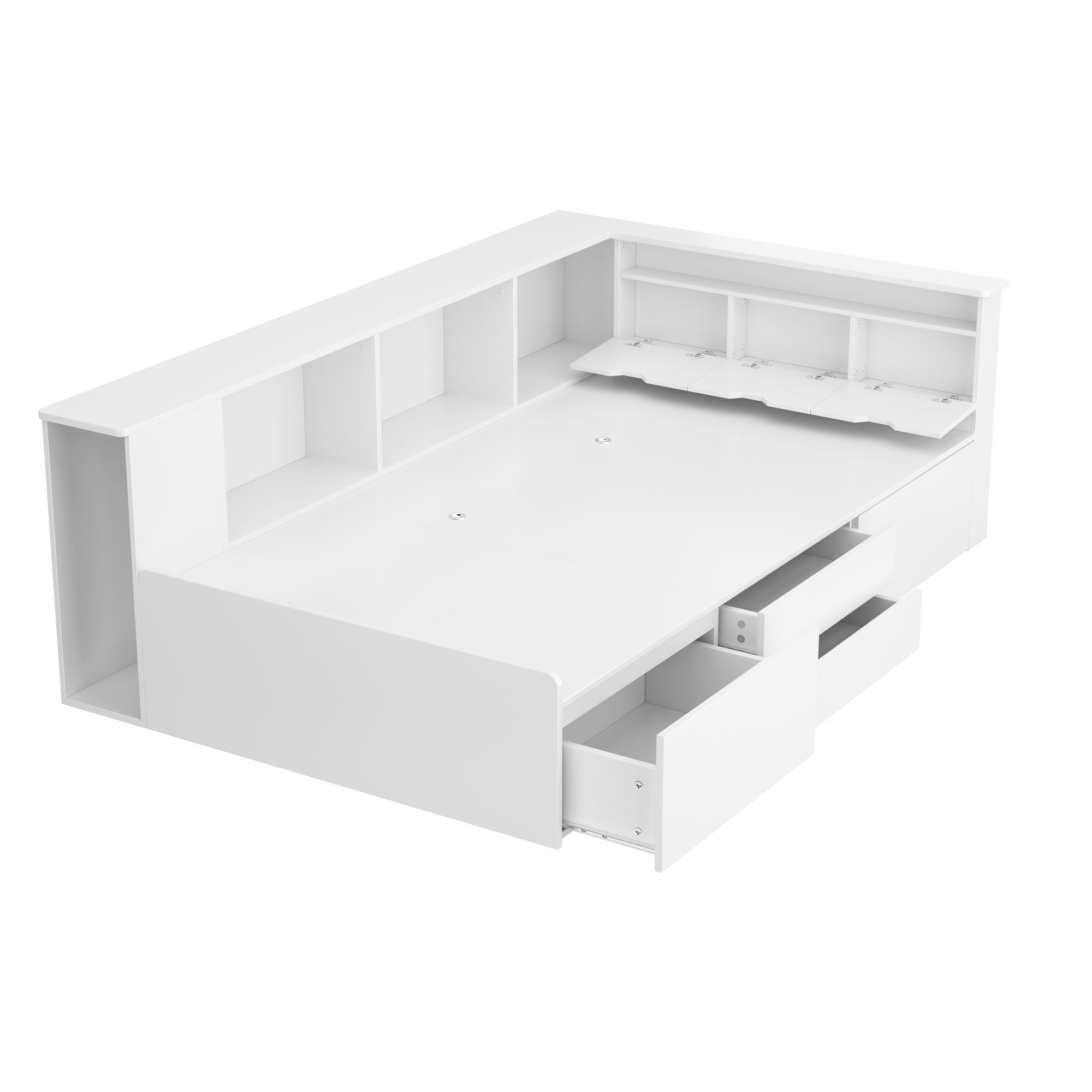 Logidon kinderbed 90x200 cm wit met opbergruimte en boekenkast