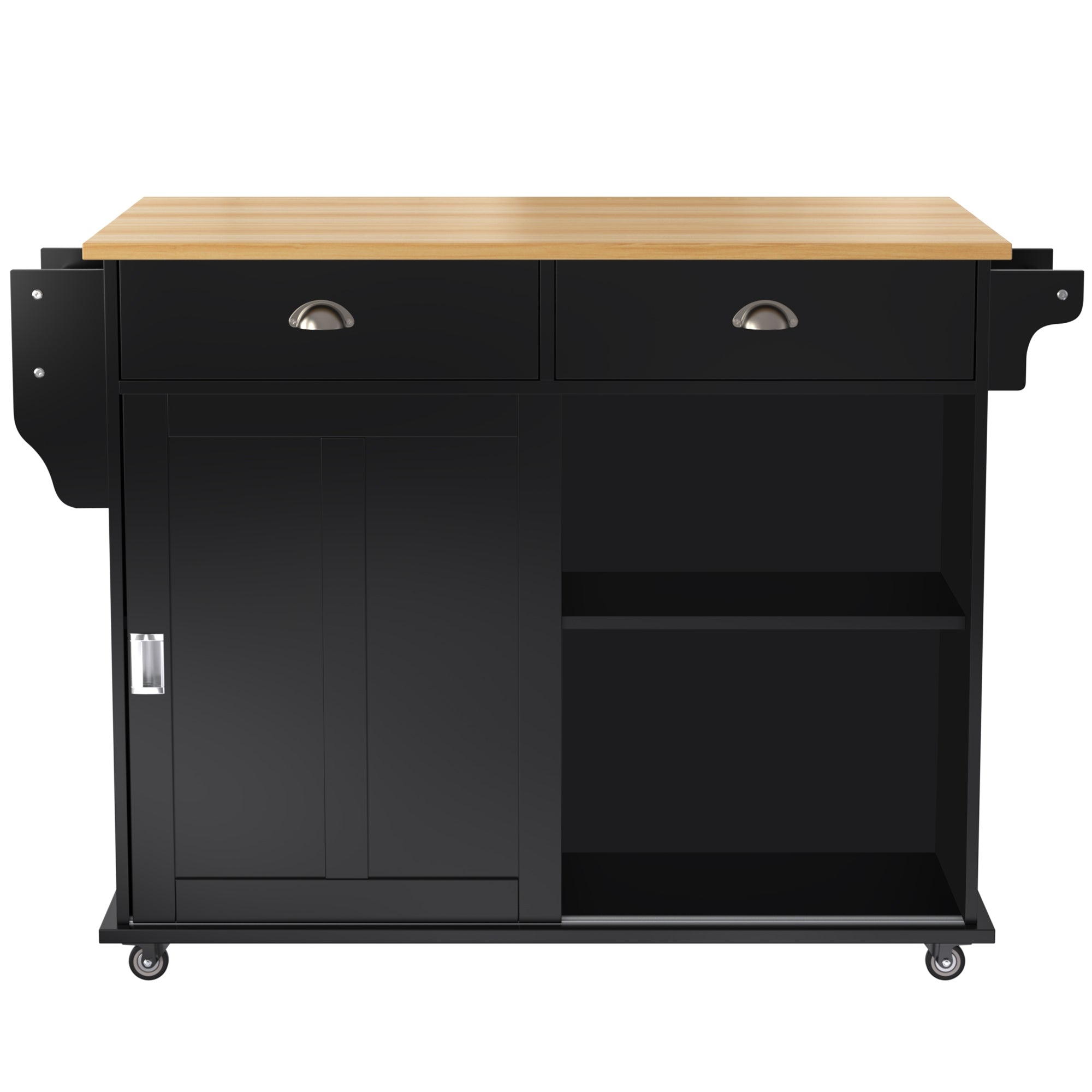 Logidon Sideboard Dining Room Trolley 112x70x94 cm Black Folding Plate