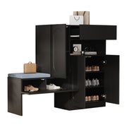 Logidon Trendy 2-in-1 Schoenenkast Zwart 130x35x110 cm Soft Close