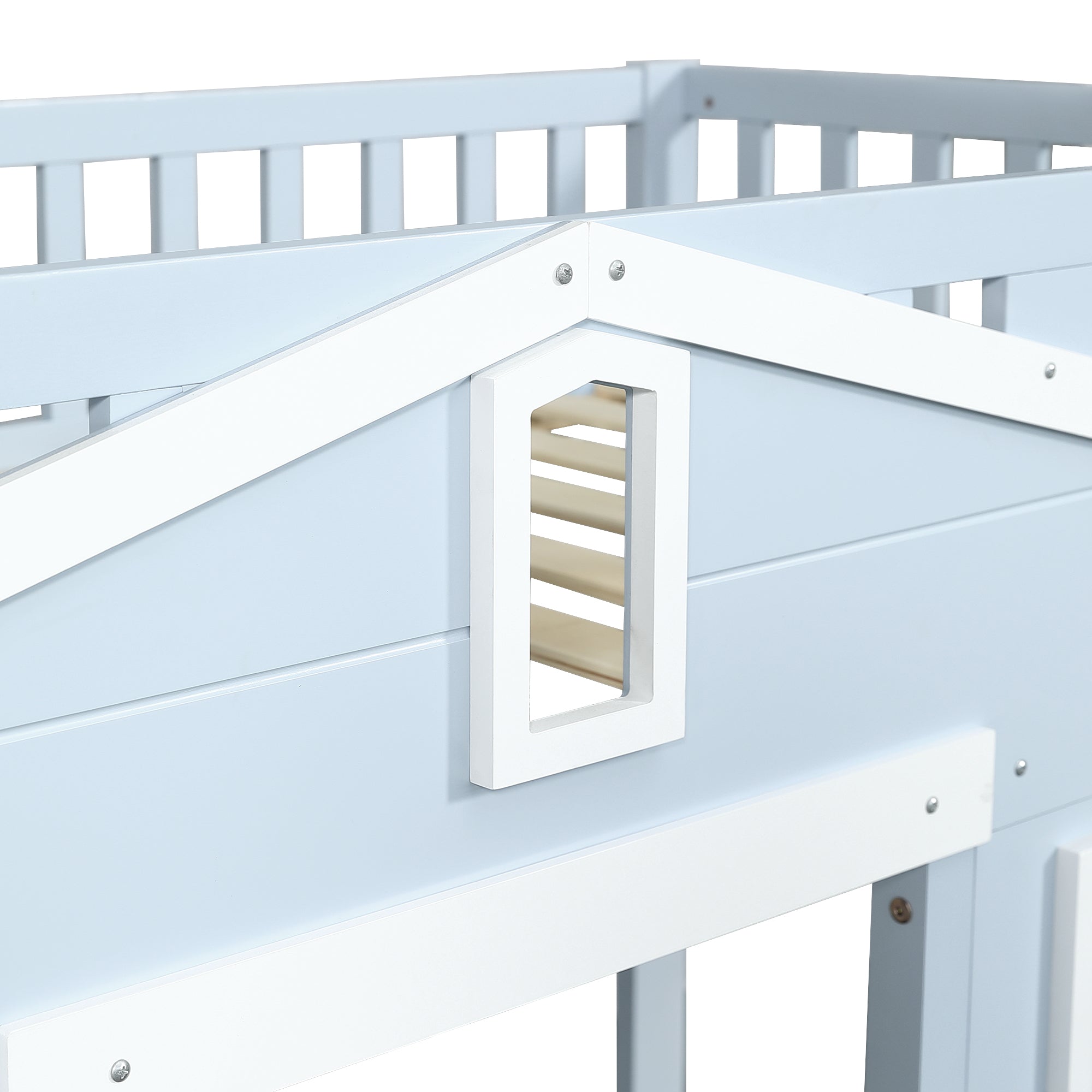 Logidon hoogslaper blauw 90x200 kinderbed met ruimte onder het bed