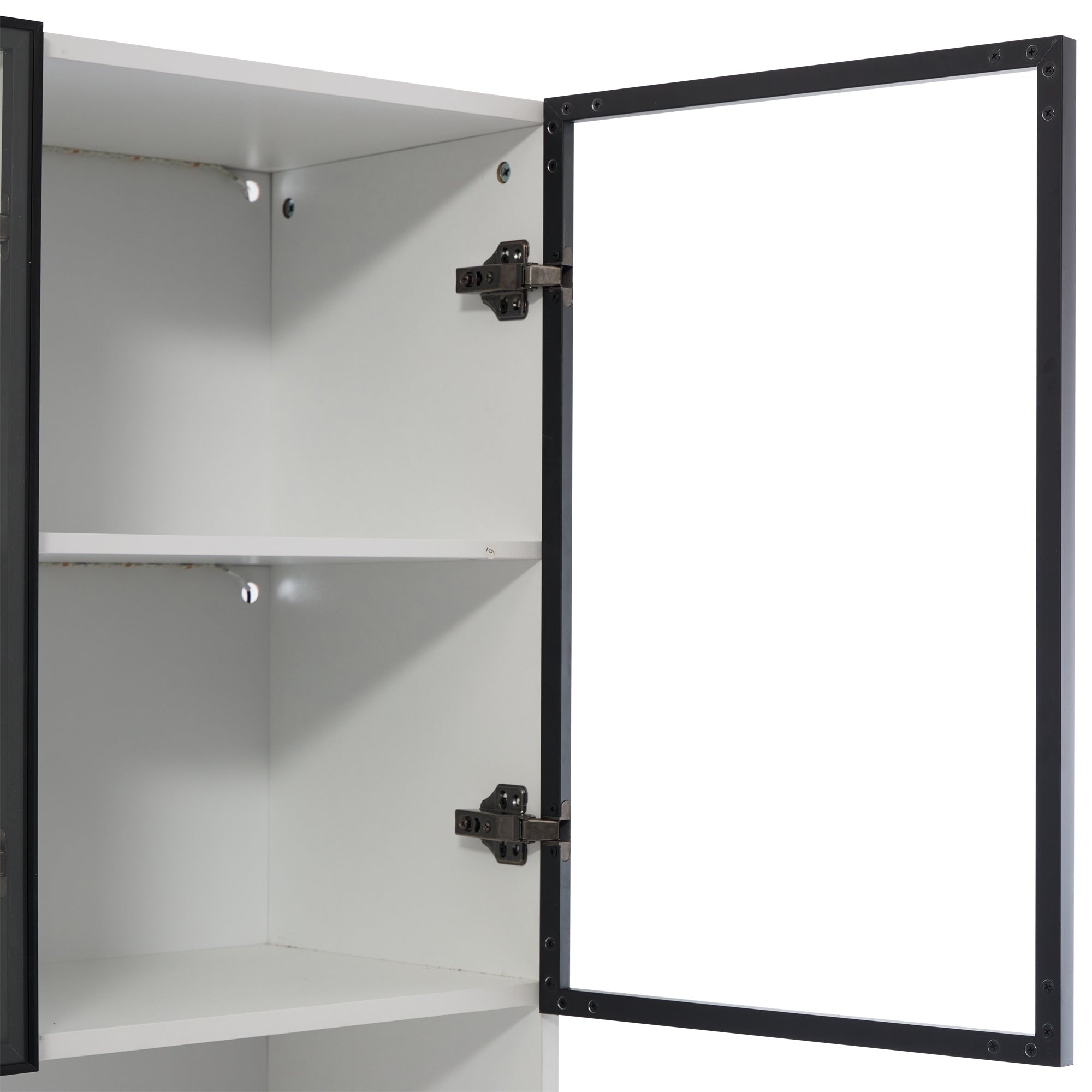 Logidon vitrinekast 120x35x200 cm wit met glazen deuren LED