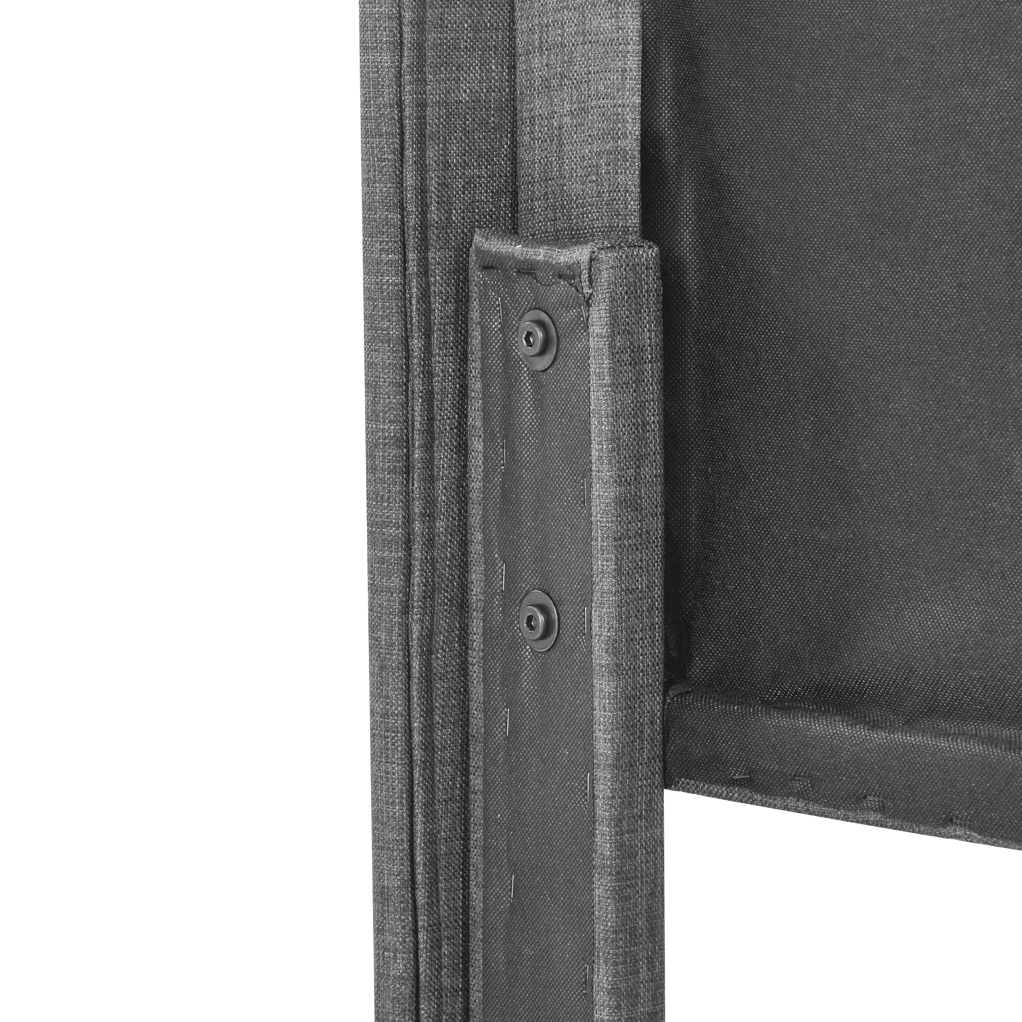 Logidon Upholstered Bed 140x200 cm Gray Linen With Padded Headboard