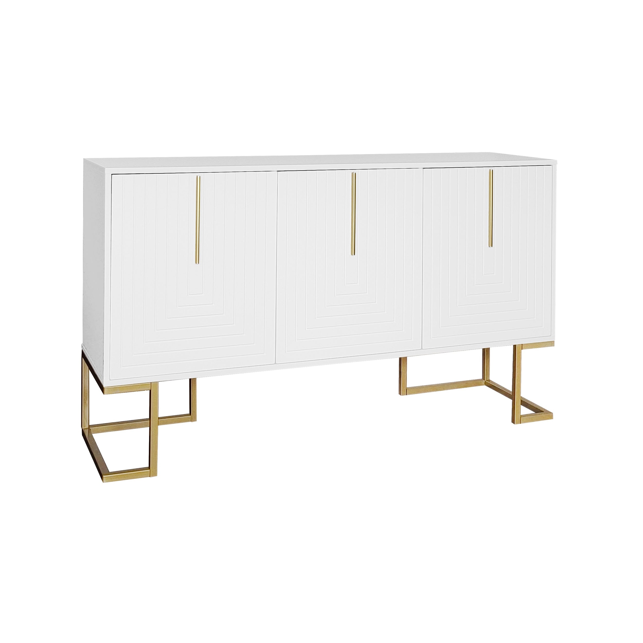 Logidon Dressoir 3 Deuren Met Verstelbare Planken Wit 138 x 40 x 80 cm