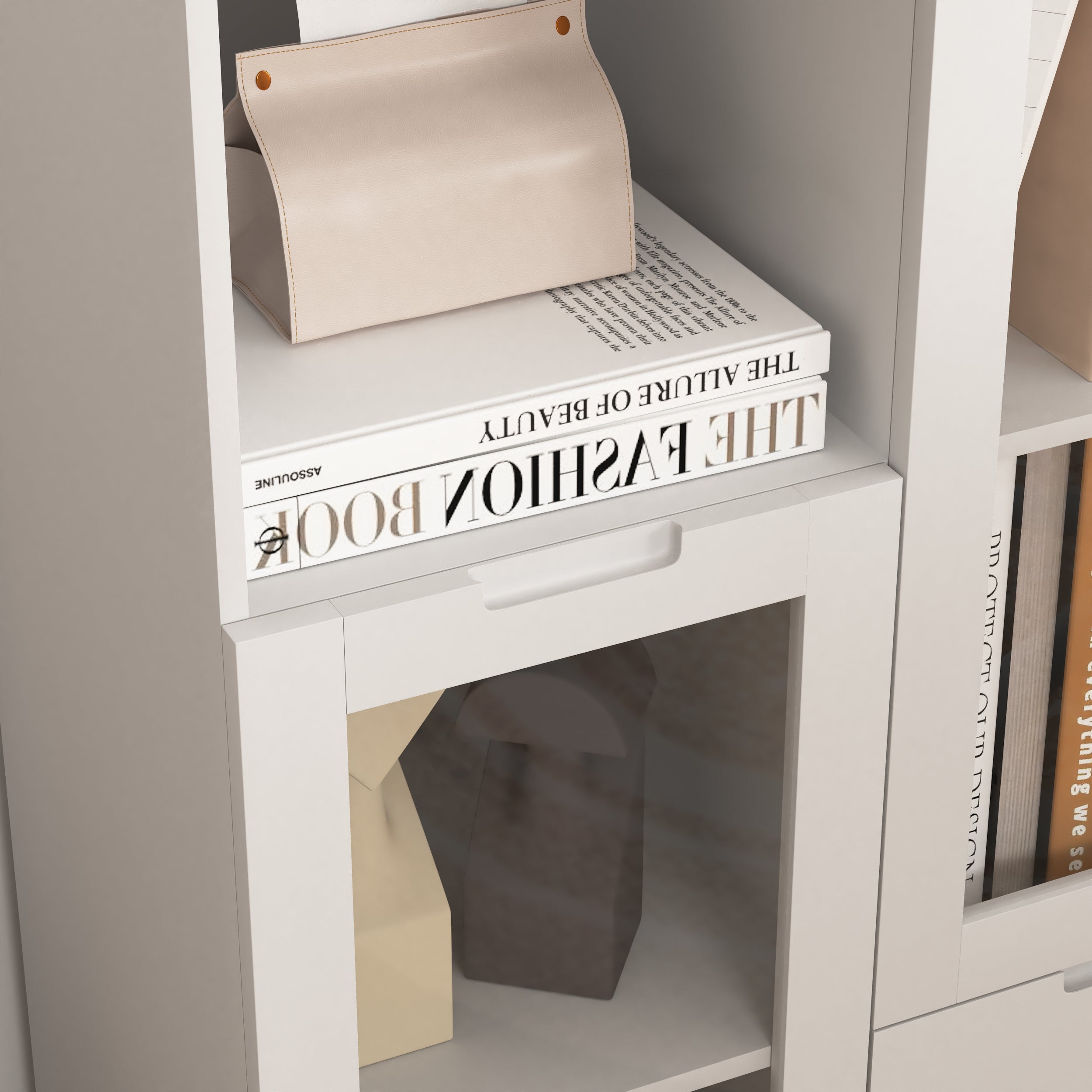 Logidon Witte MDF Kast Met Glazen Deurtjes En Lade 100cm