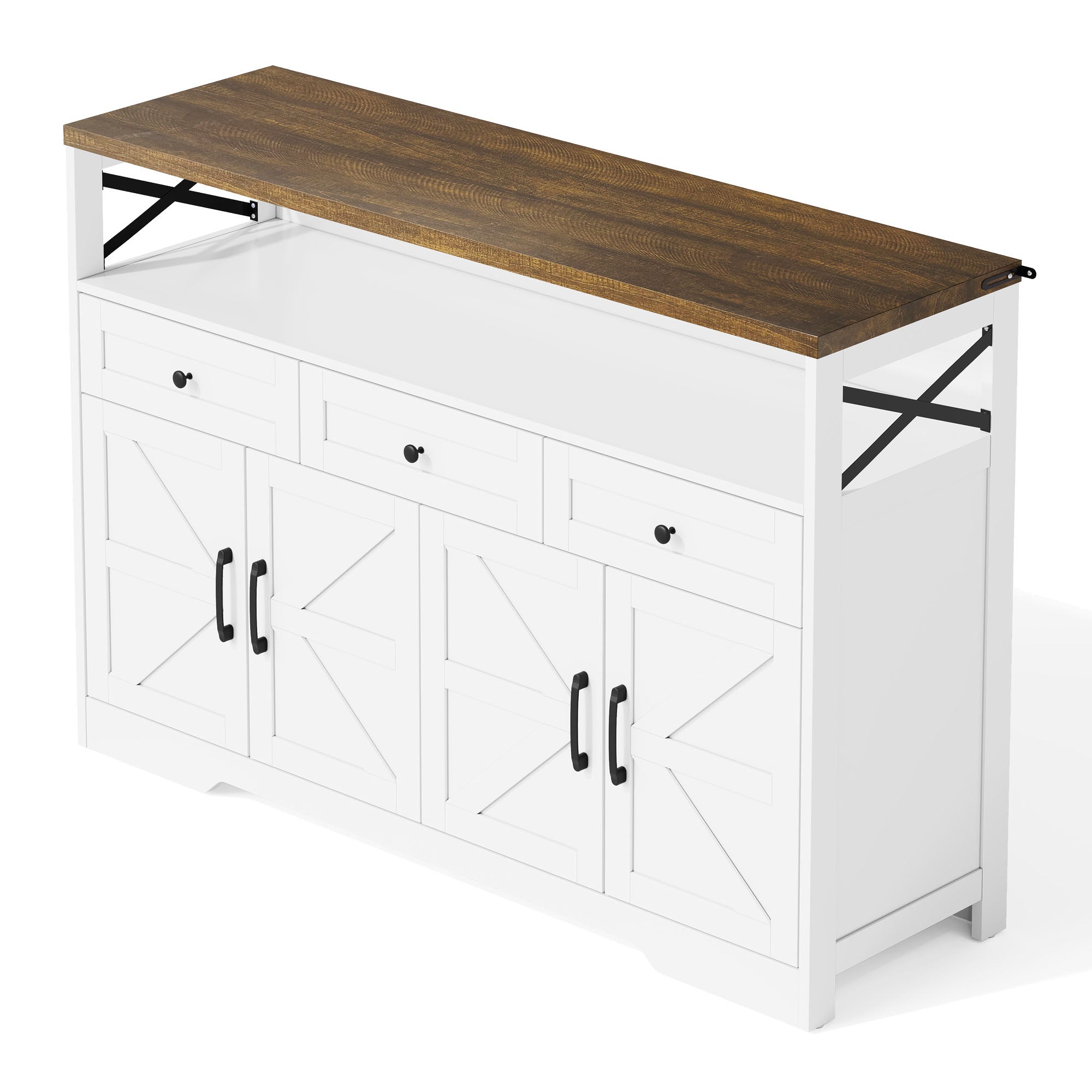 Logidon buffetbox 140 cm wit met 3 lades en deuren