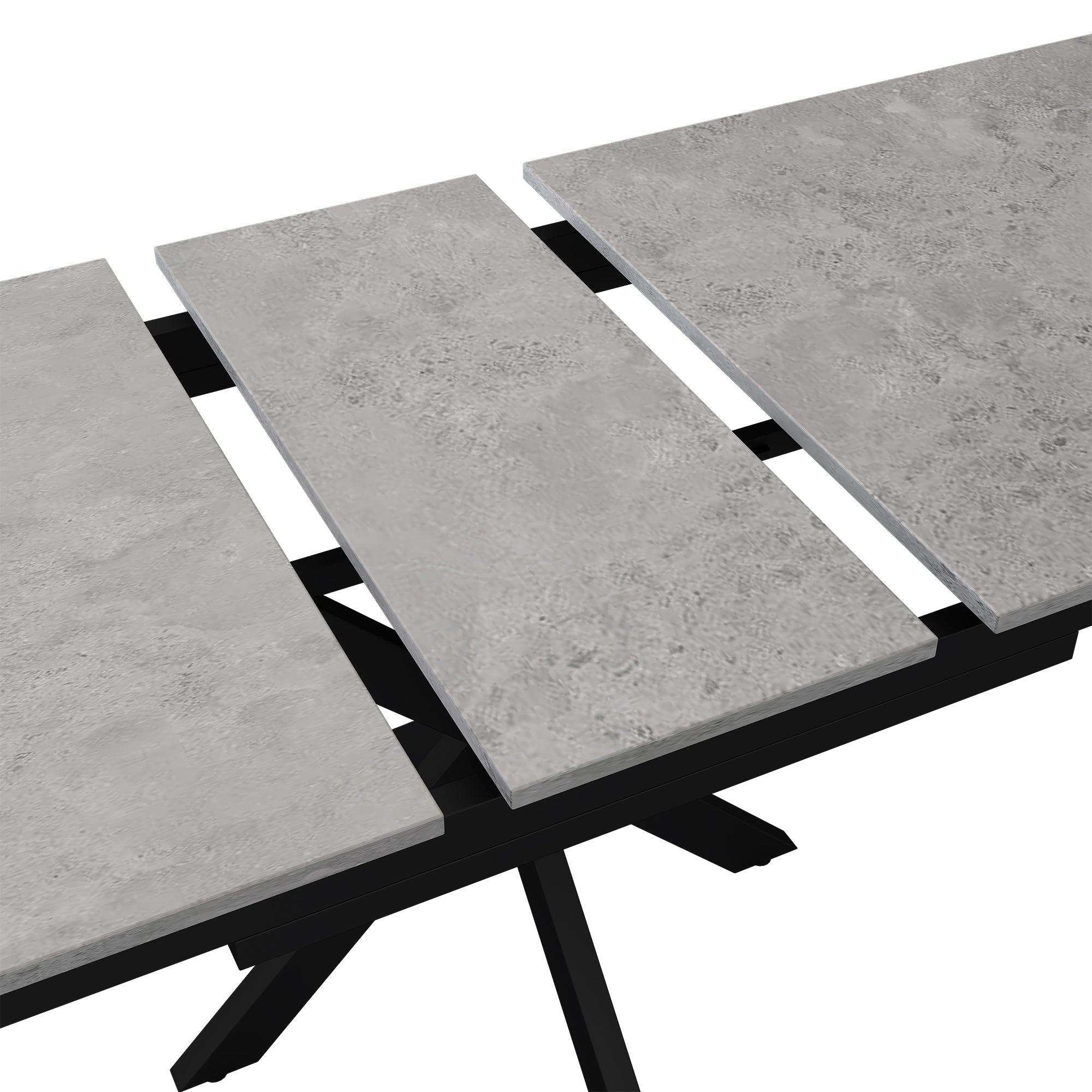 Logidon uitschuifbare eettafel 150/180x70x76 cm zwartgrijs