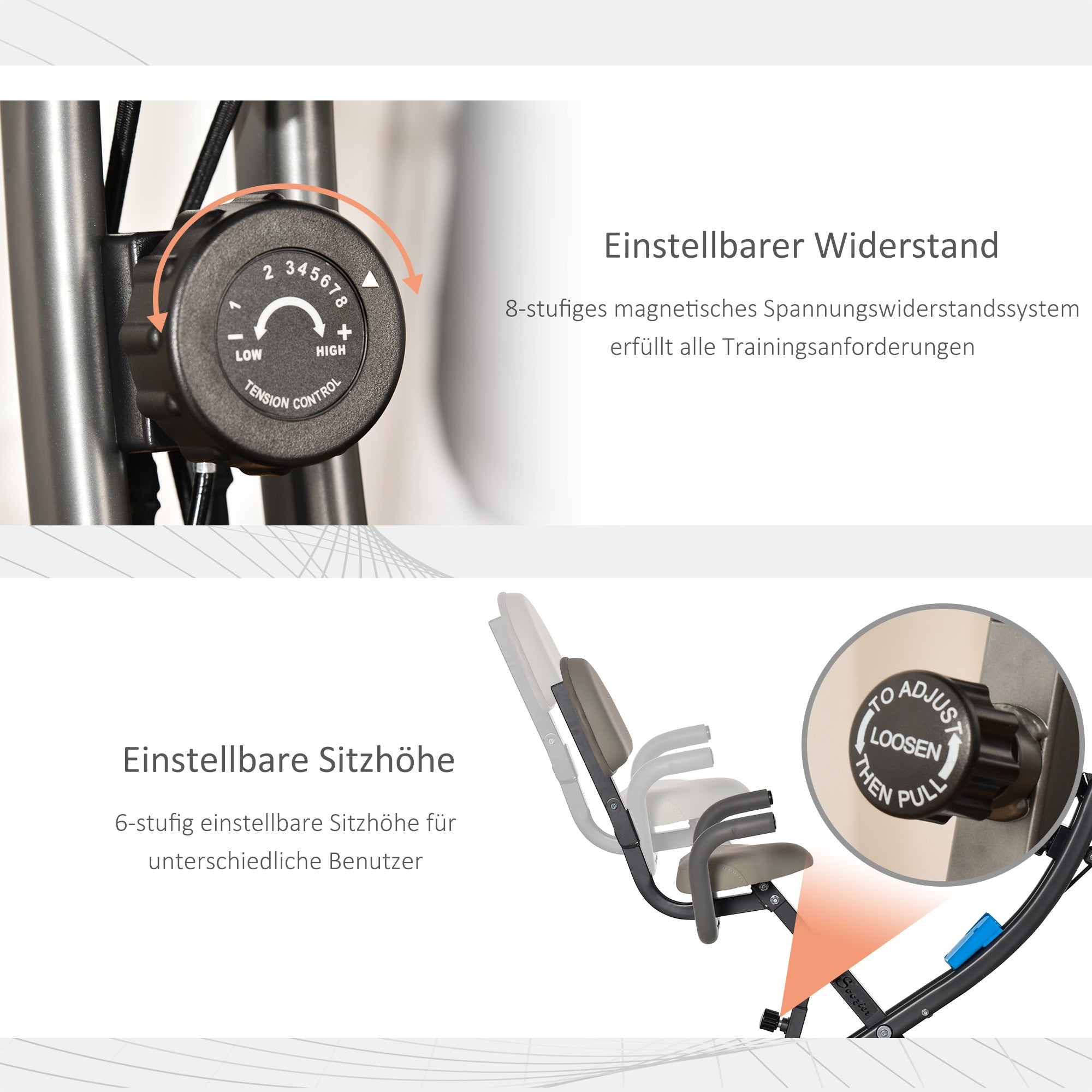 Logidon X-Bike 2-in-1 hometrainer blauw LCD-display Magnetische weerstand met 8 niveaus