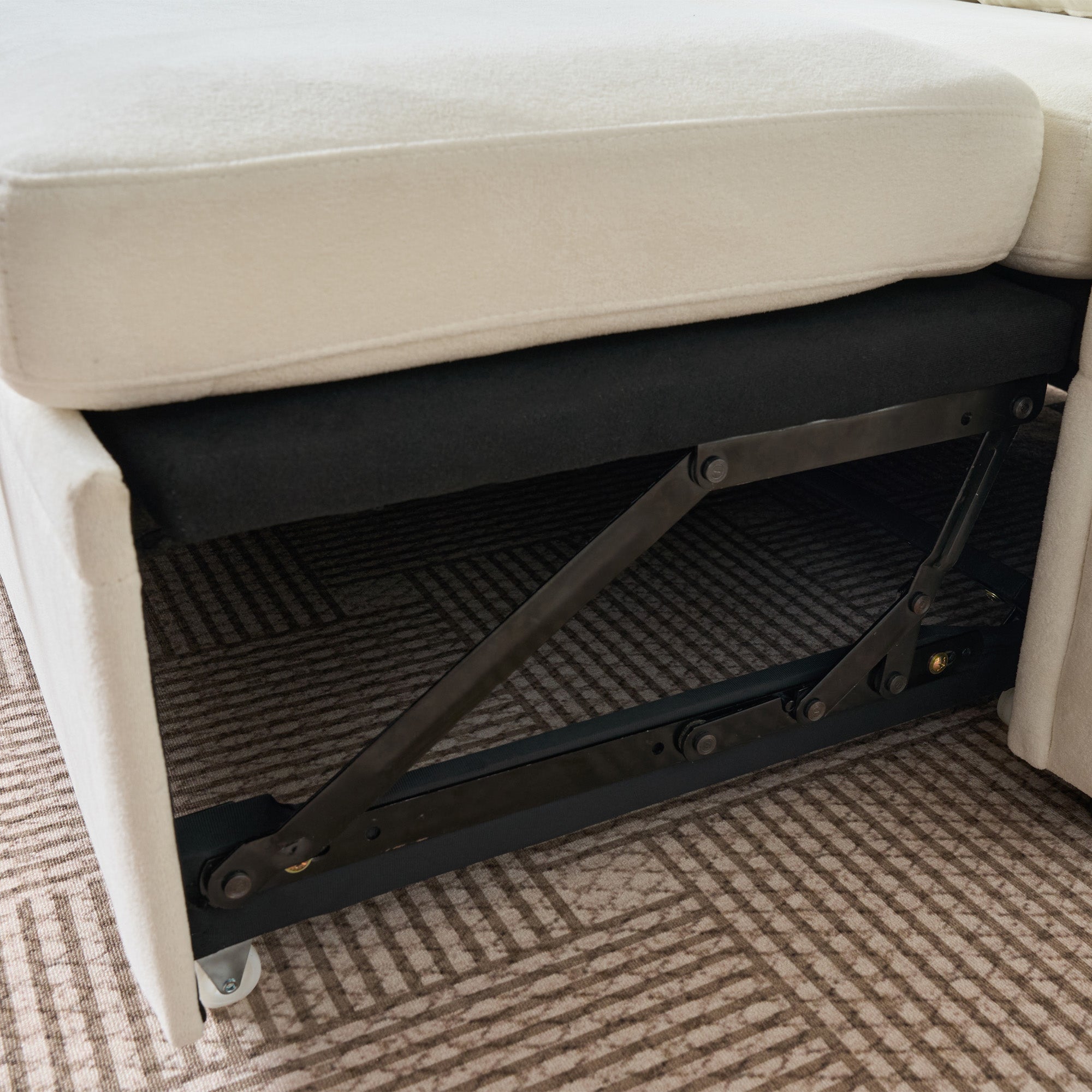 Logidon hoekslaapbank slaapfunctie L-vorm chenille beige