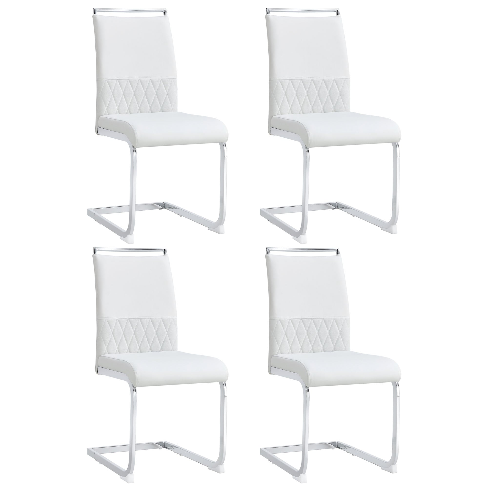 Logidon Modern Dining Room Chairs Set of 4 High Back White