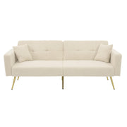 Logidon slaapbank met bedfunctie en gouden poten beige