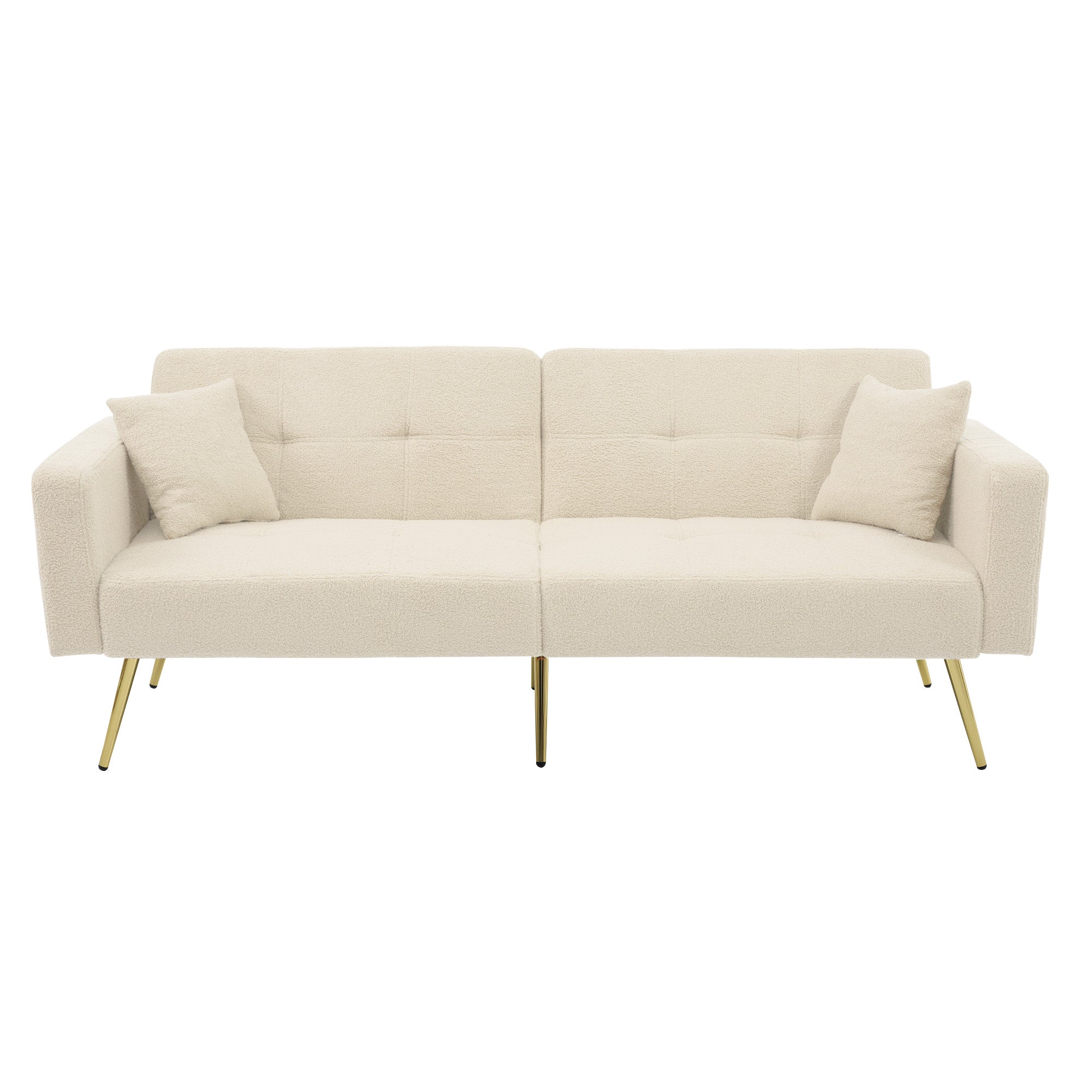 Logidon slaapbank met bedfunctie en gouden poten beige