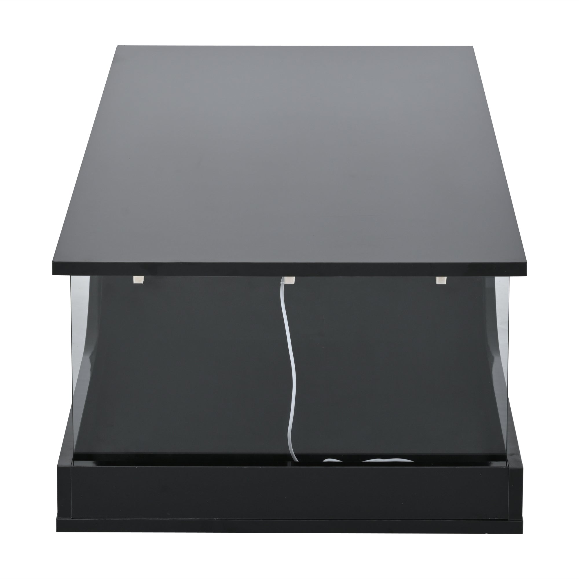 Logidon Zwarte hoogglans salontafel 100x50x30 cm LED-verlichting