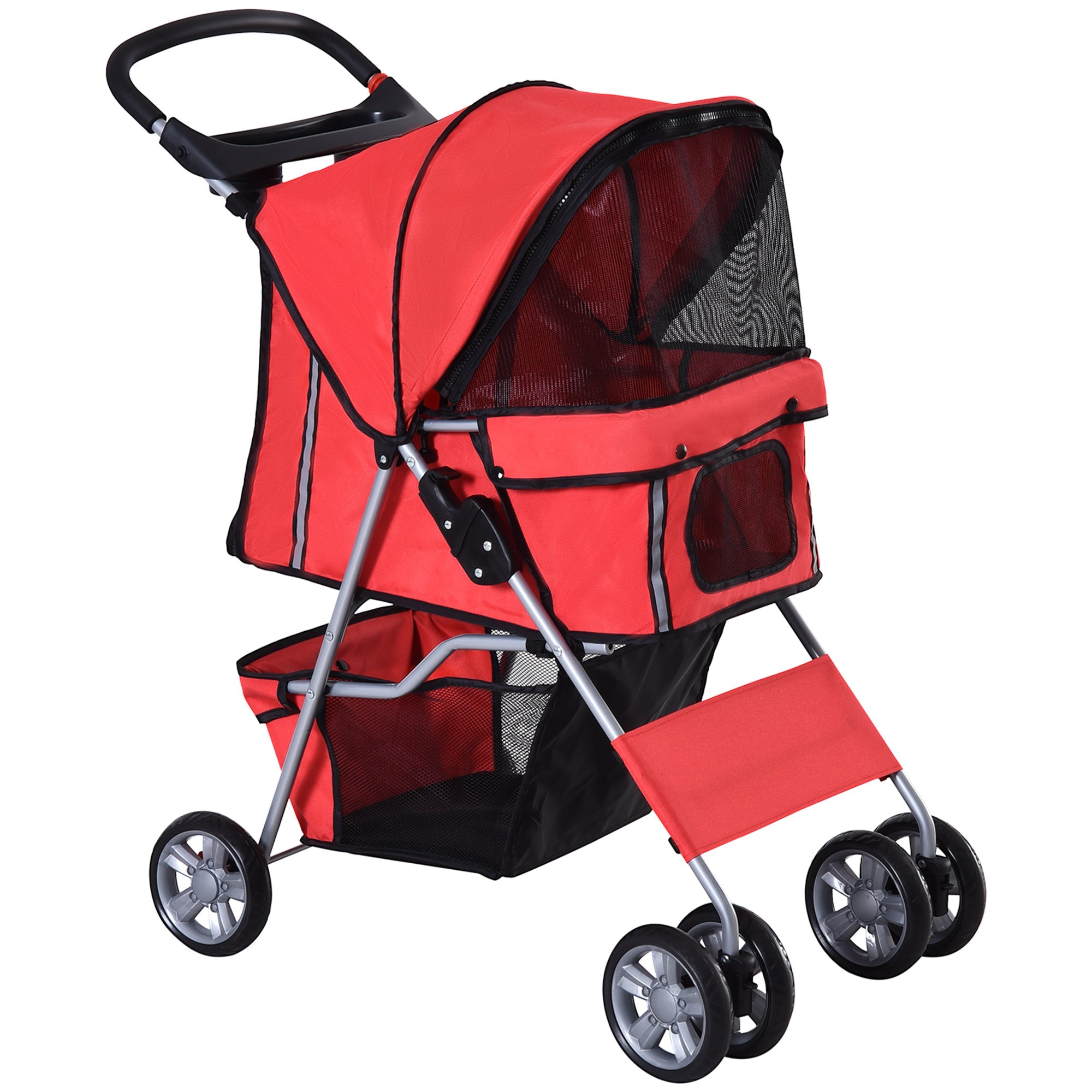 Logidon Hondenbuggy Rood Lichtgewicht Opvouwbaar voor honden Compact Stijlvol