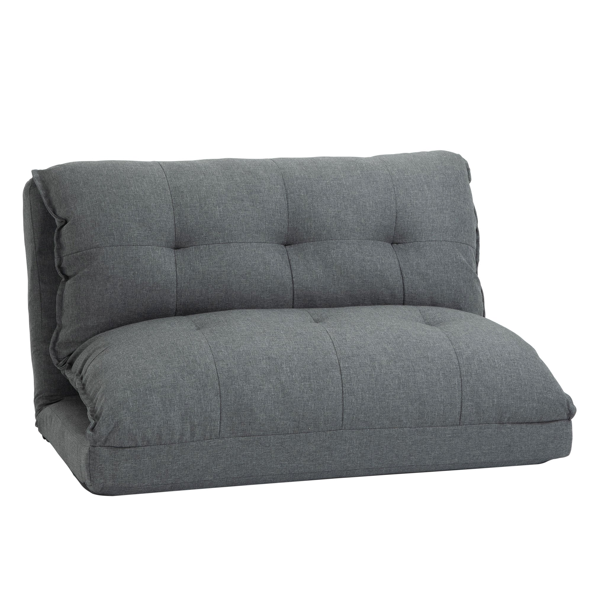 Logidon 2-in-1 Vloerstoel Verstelbare Rugleuning Grijs 100x71x54