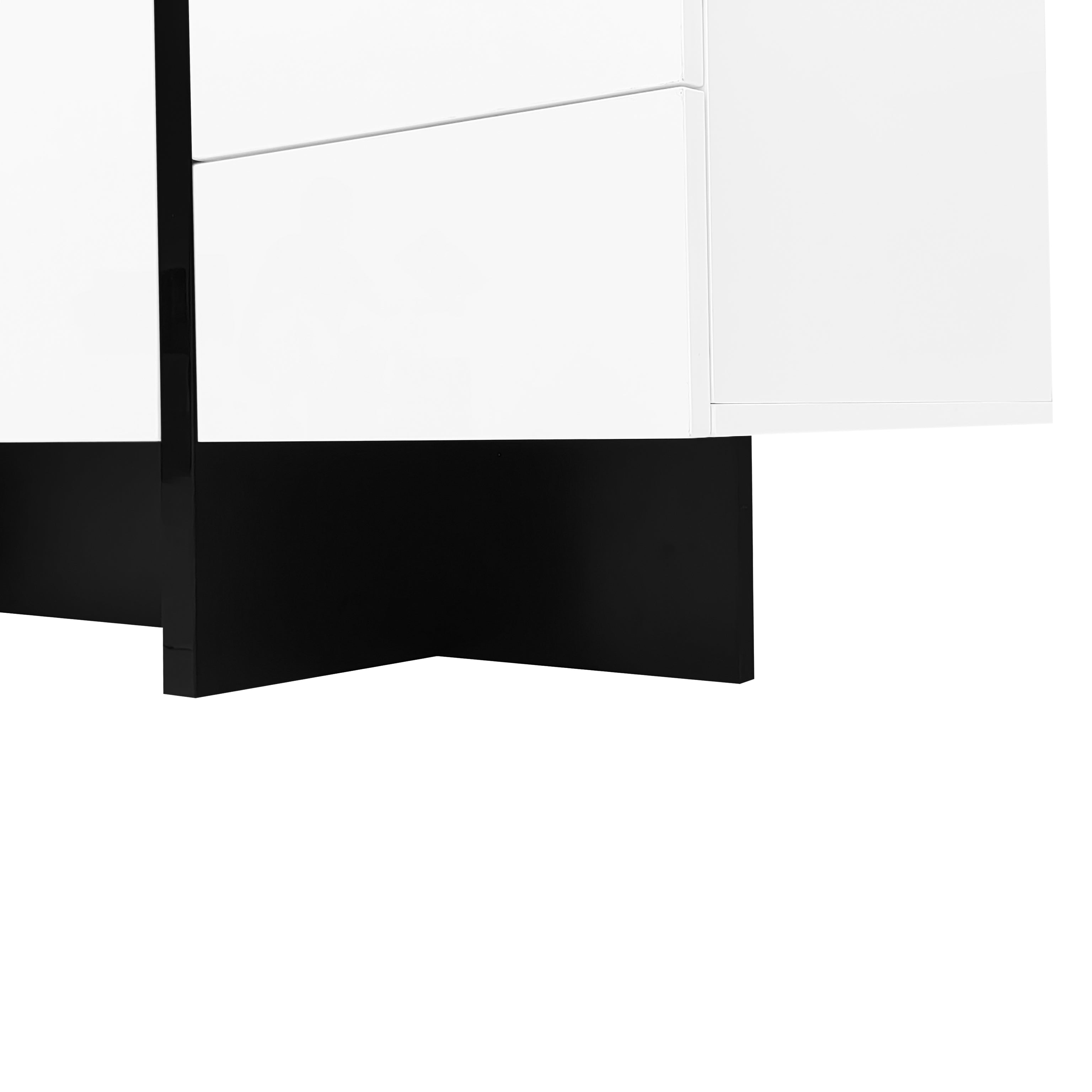 Logidon wit hoogglans dressoir 150x40x80,5 2 deuren 4 lades