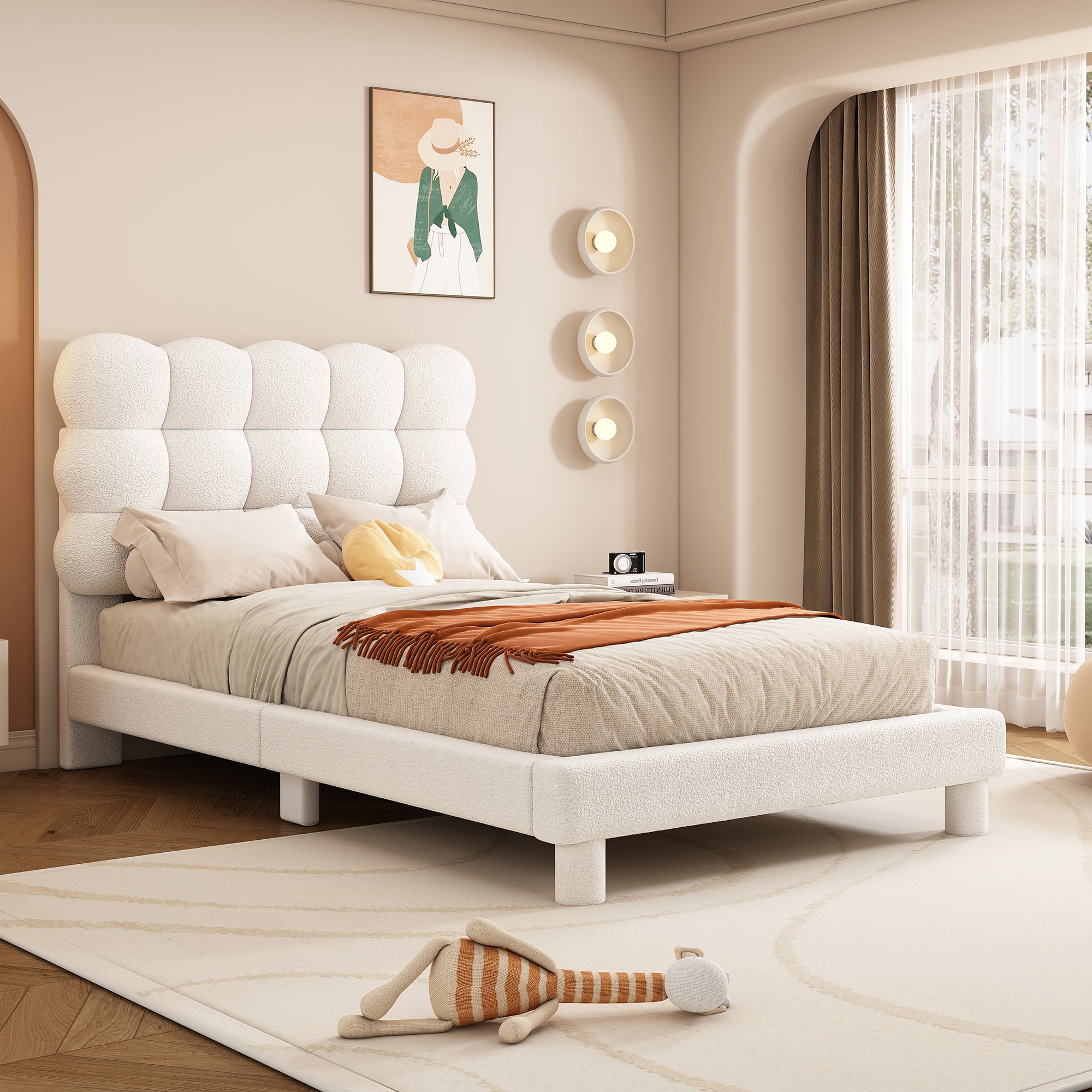 Logidon plat bed 90x200 cm wit drievoudig verstelbaar hoofdbord