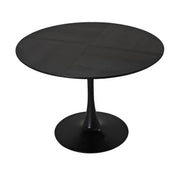 Logidon ronde eettafel 120 cm zwart houtlook metalen onderstel
