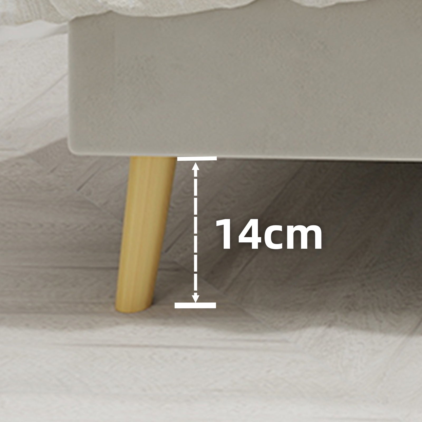 Logidon bedframe 160x200 beige platformbed Nederlandse fleece lattenbodem