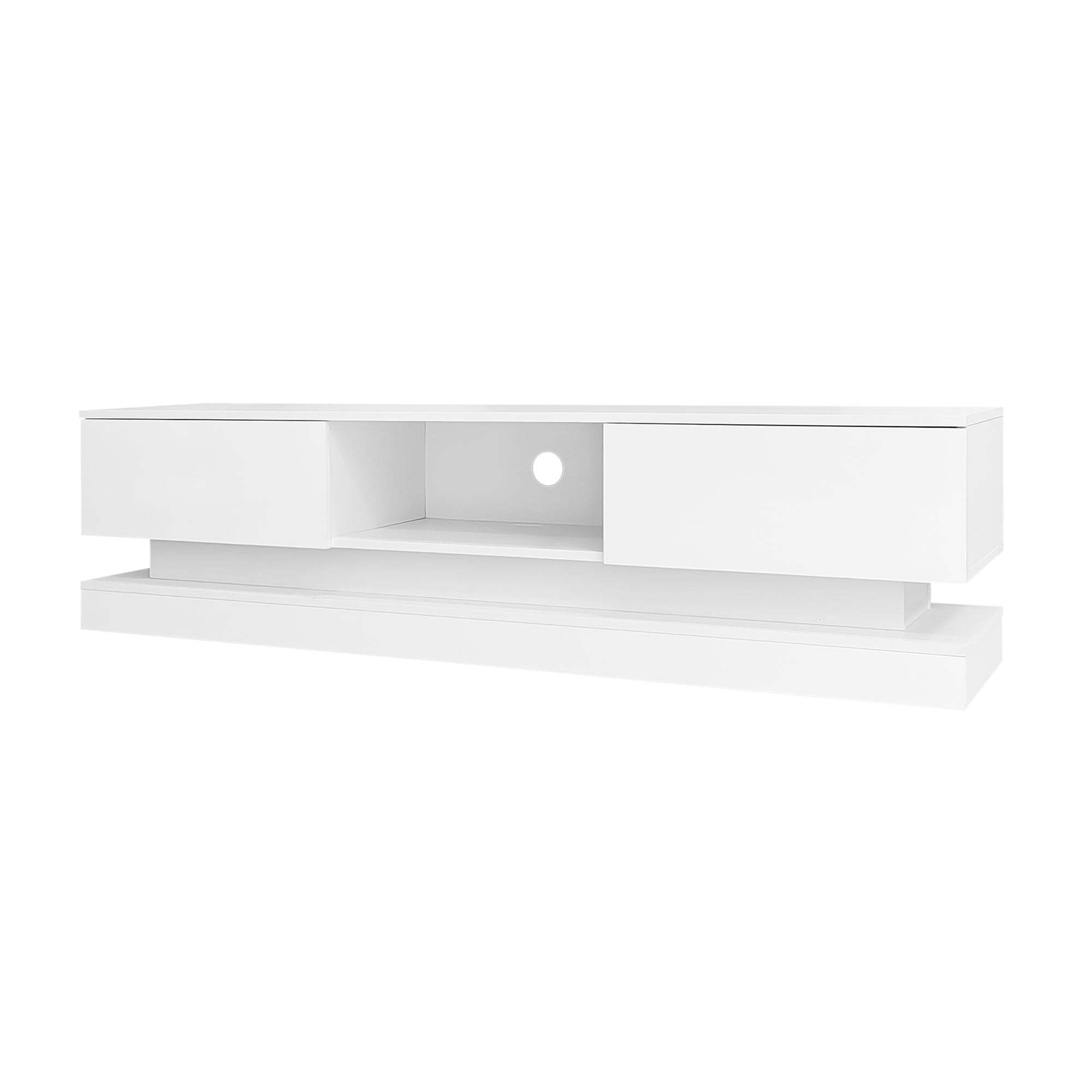 Logidon wit TV-meubel 160 cm met LED-verlichting app bediening