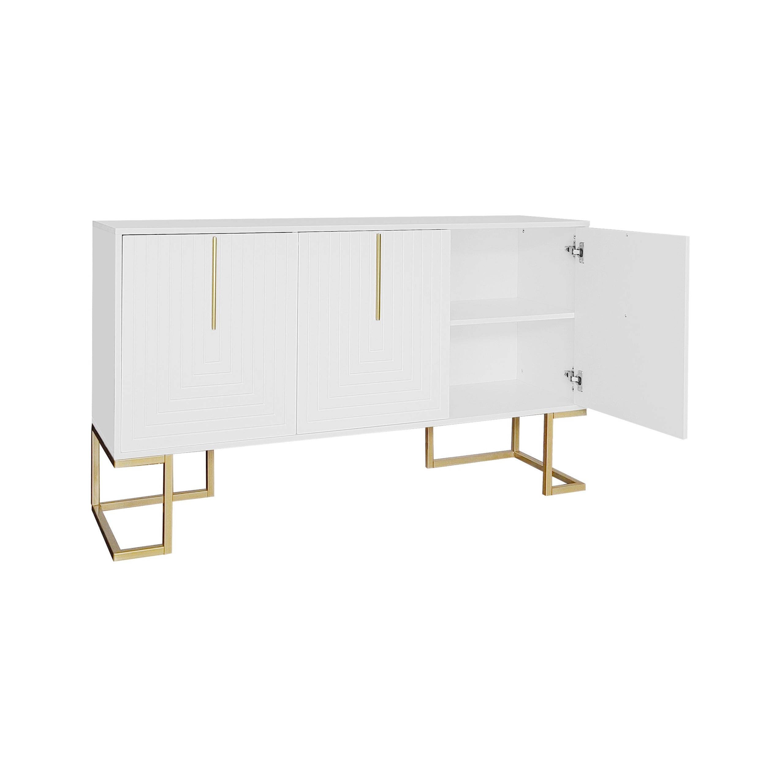 Logidon Dressoir 3 Deuren Met Verstelbare Planken Wit 138 x 40 x 80 cm