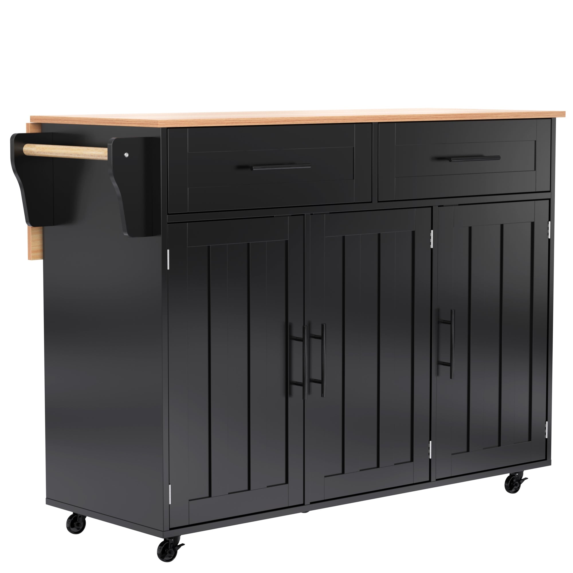 Logidon dining room trolley black 129x46x91.5 cm folding worktop