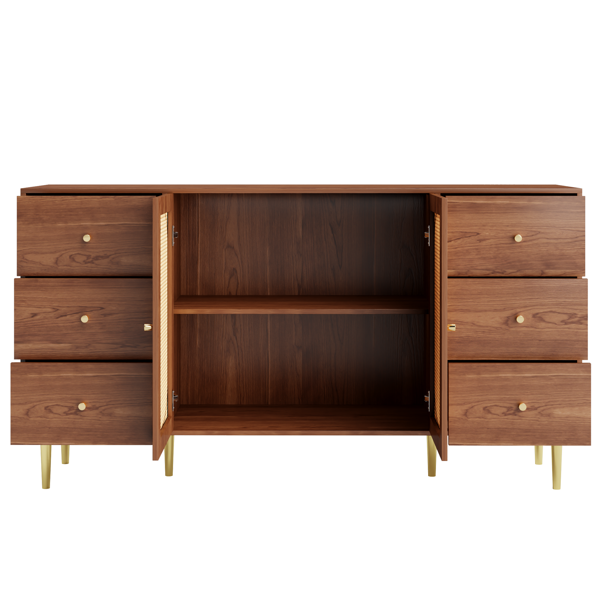 Logidon Rotan Dressoir Bruin 160x40x90 cm met Lade