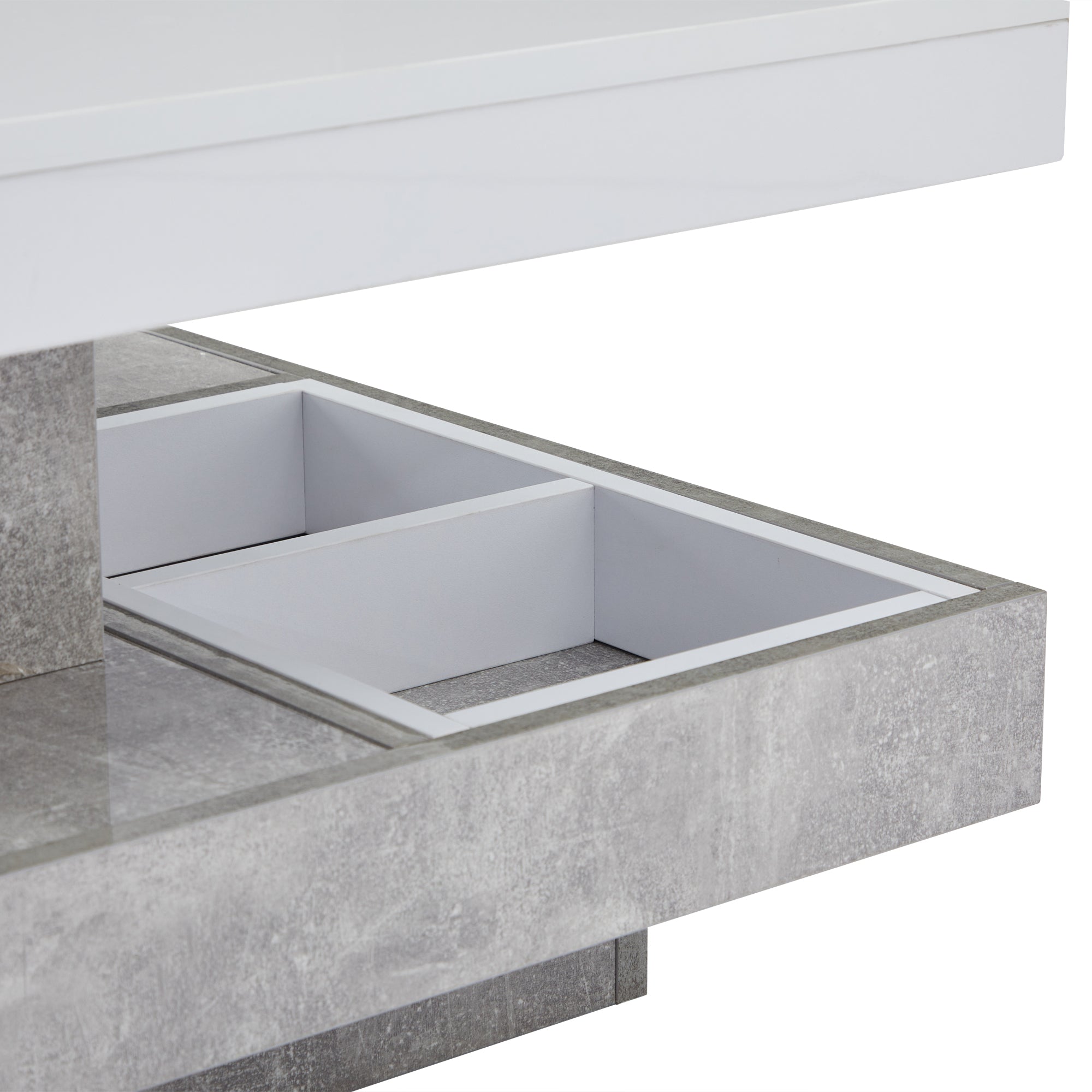 Logidon 360 graden draaibare salontafel 70x70x36 cm wit hoogglans