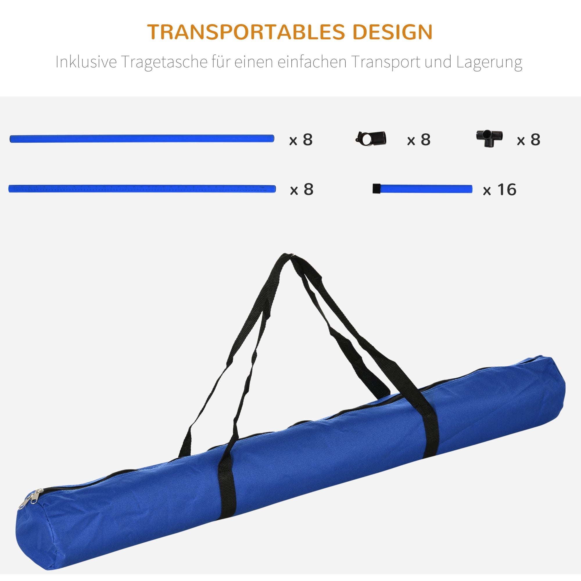 Logidon Agility Set Hond 4-delig In Hoogte Verstelbaar Blauw 99x65x94 cm