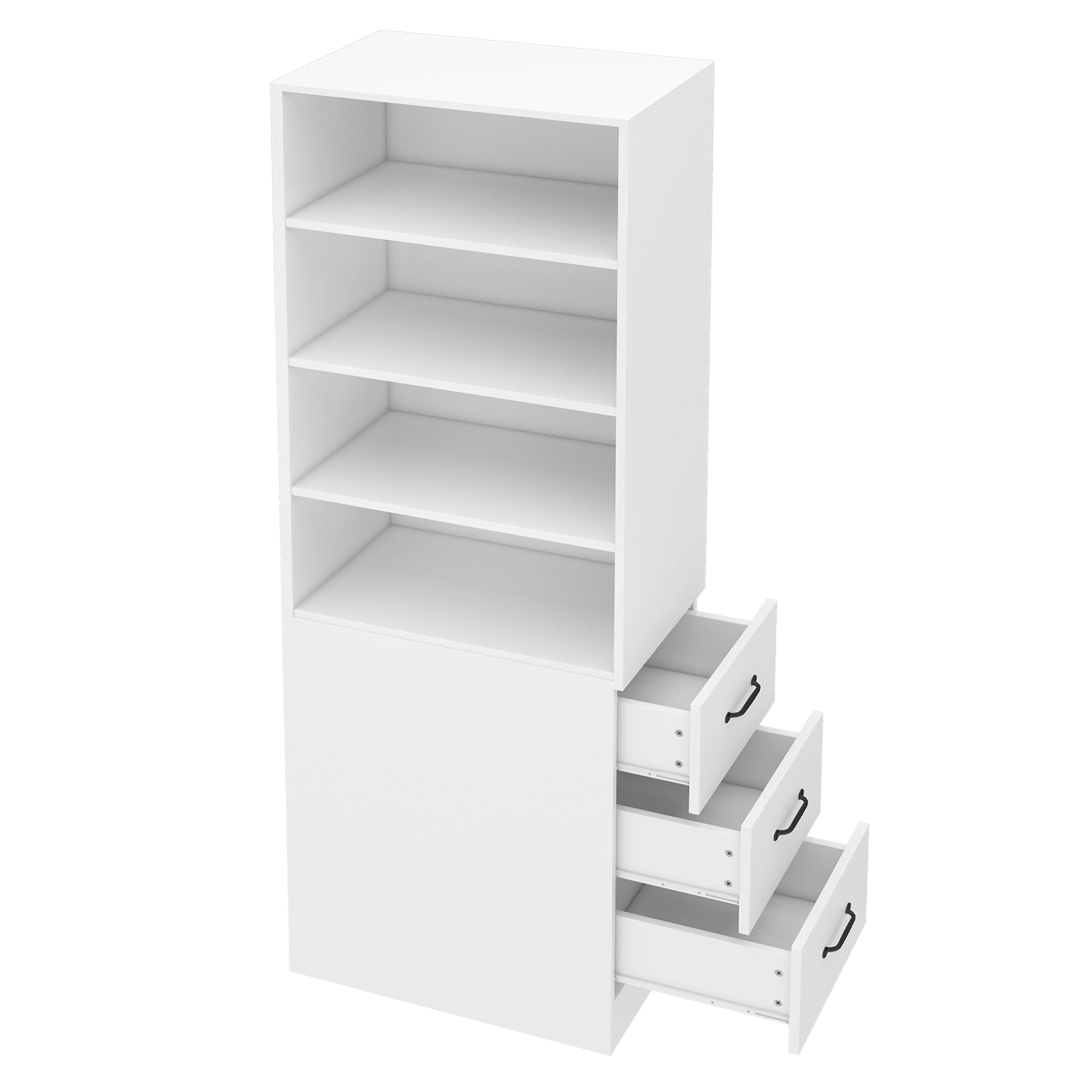 Logidon 180 cm smalle boekenkast wit met zijladen