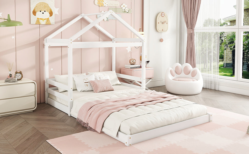 Logidon huisbed 140x200 wit grenenhout minimalistisch