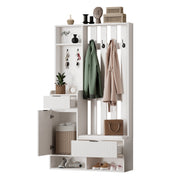 Logidon Kledingkast 6in1 Wit 100x30x180 cm Schoenenbankopberger