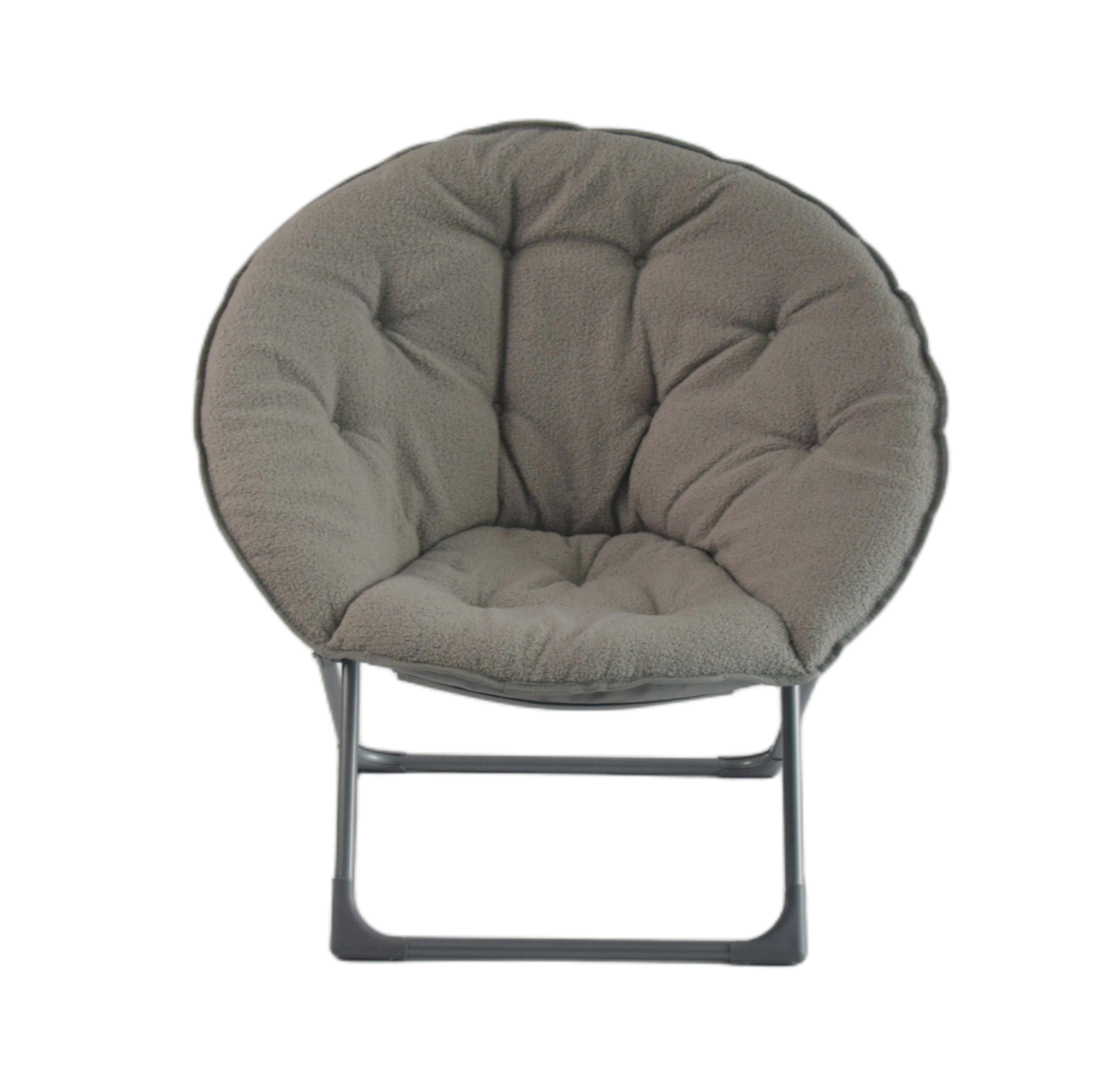 Logidon Opvouwbare Schapenwolsaus Tafelstoel Grijs 80 x 80 cm