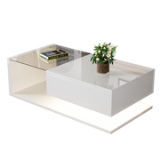 Logidon salontafel hoogglans wit glas LED 105 x 55 cm