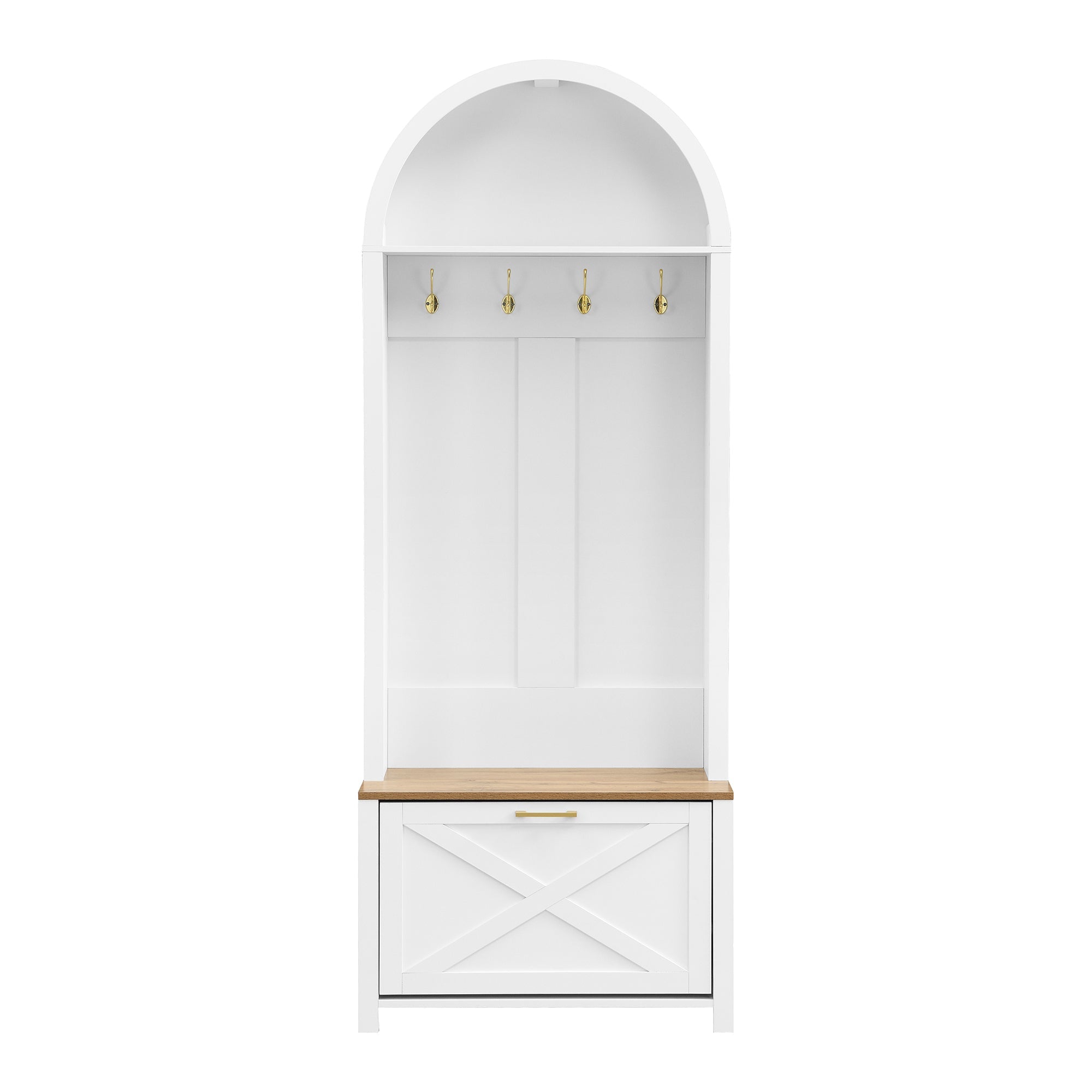 Logidon kledingkast wit MDF met schoenenrek en plank