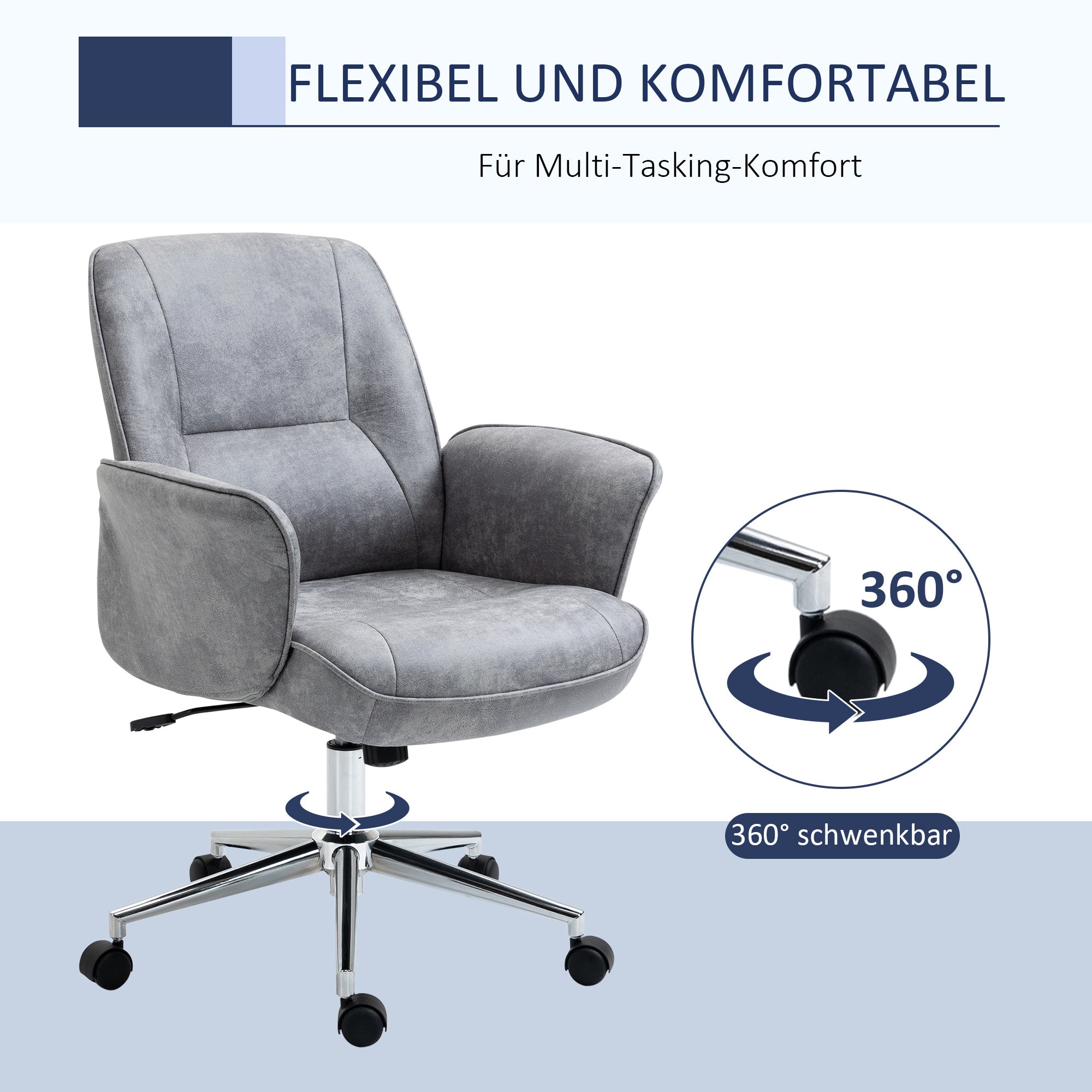 Logidon Vinsetto XXL Bureaustoel Ergonomische stoel Lichtgrijs