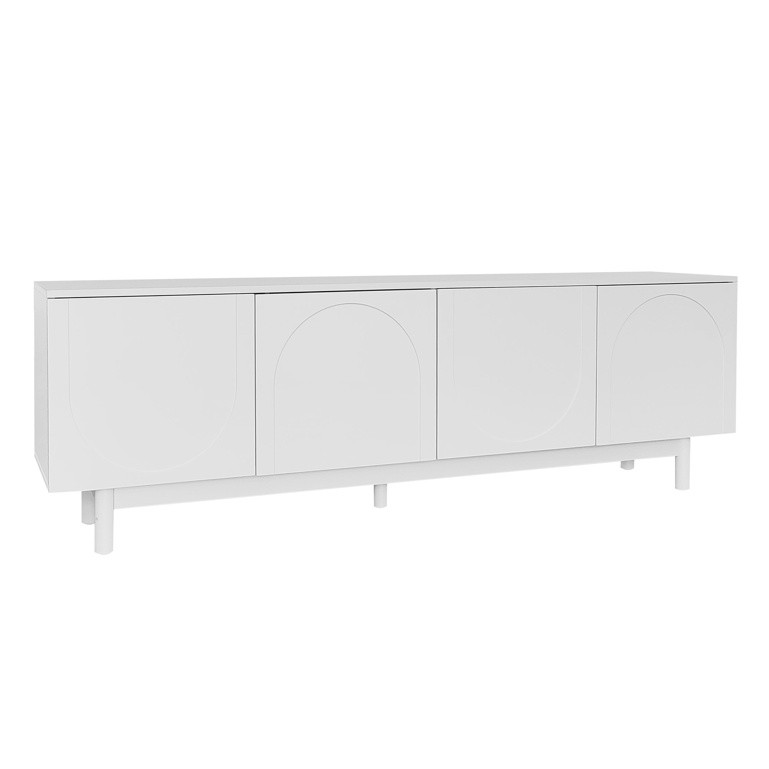 Logidon Lightweight lowboard TV furniture in luxury style white 175 cm
