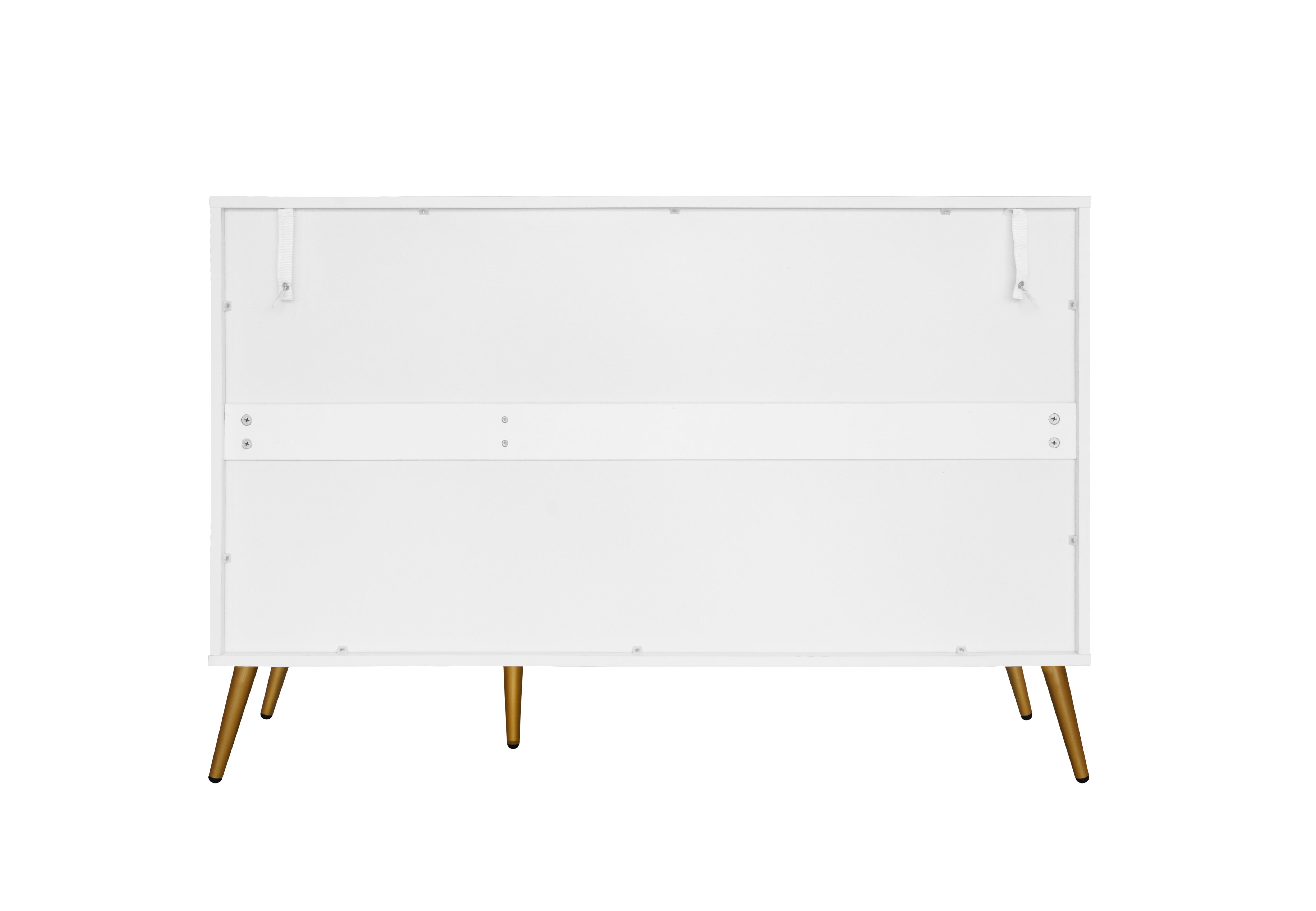 Logidon dressoir 3 deuren wit met 3D-snijpatroon en gouden poten
