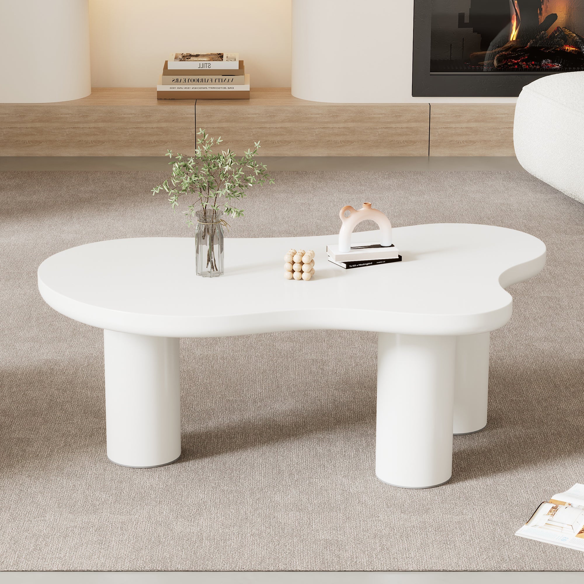 Logidon Wolkvorm salontafel wit MDF blad 107x66 cm