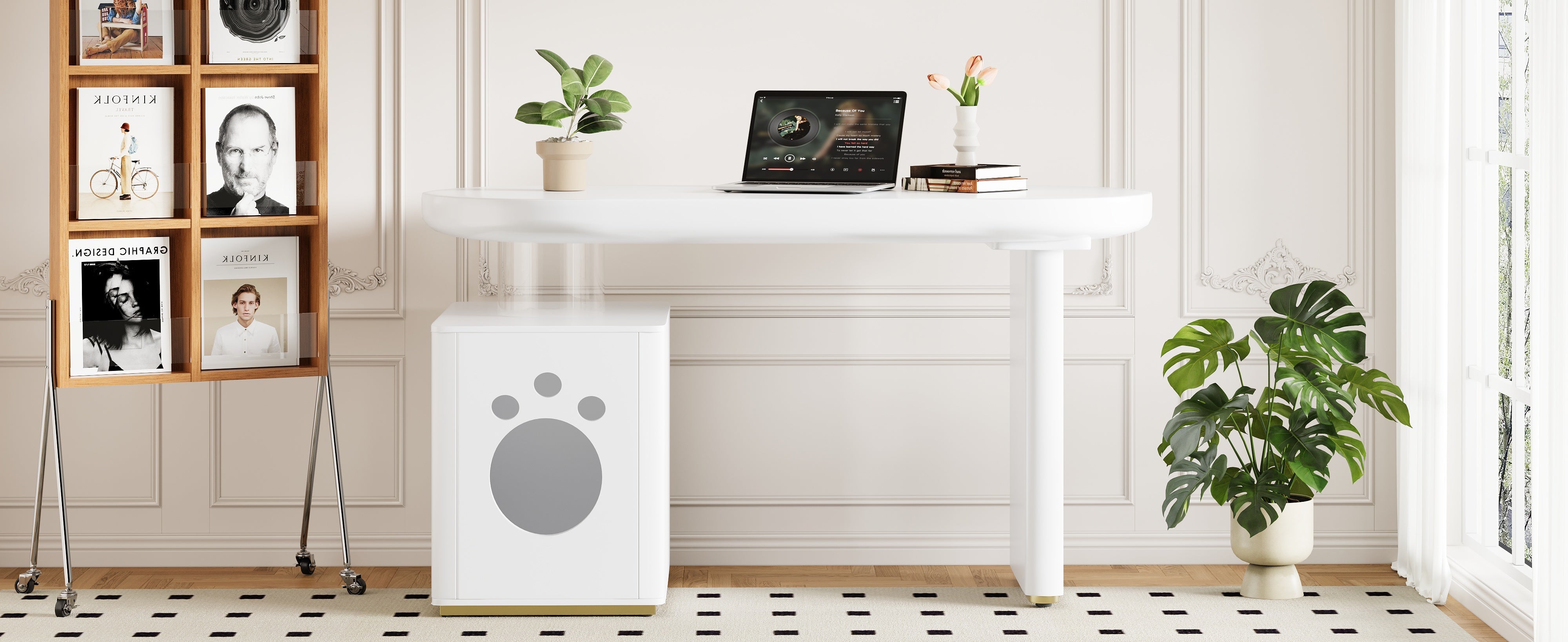 Logidon Bureau met Dierenbed Wit 117x50x76 cm