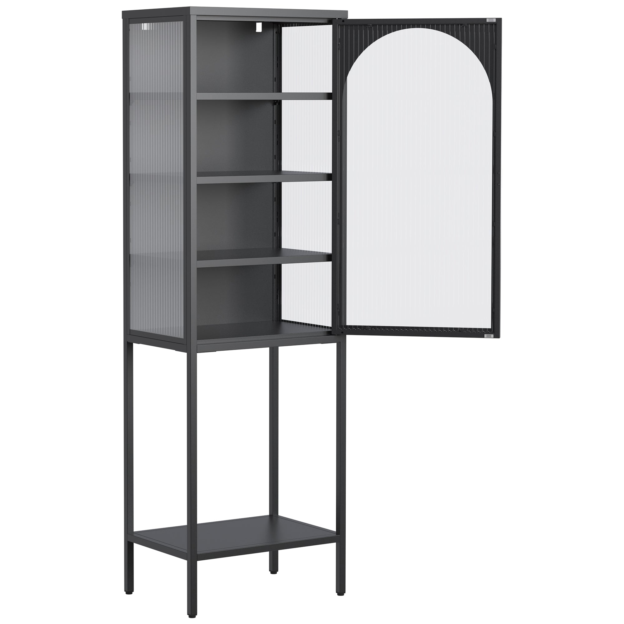 Logidon metalen vitrinedeur zwart 160x50x35 cm
